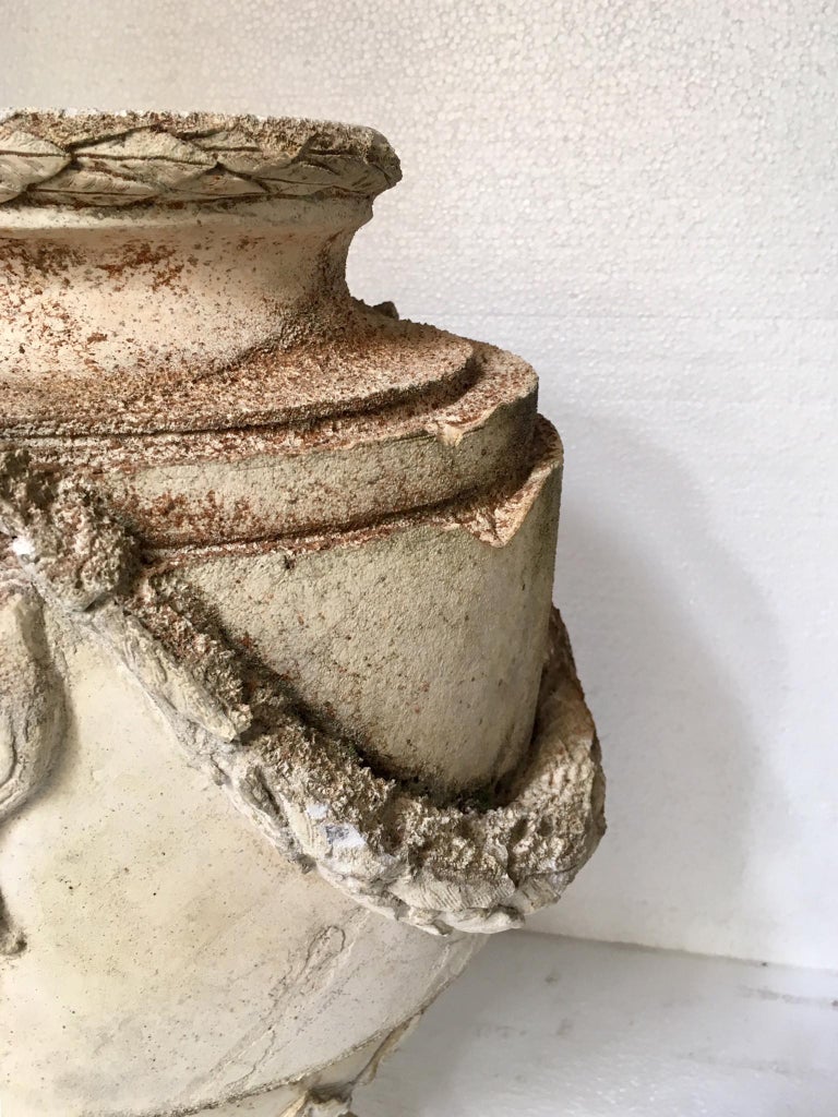 Large Plaster Vase Antique Style at 1stDibs