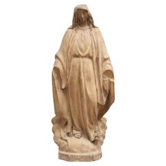 Large Plaster Virgin Traditional Figure, circa 1950