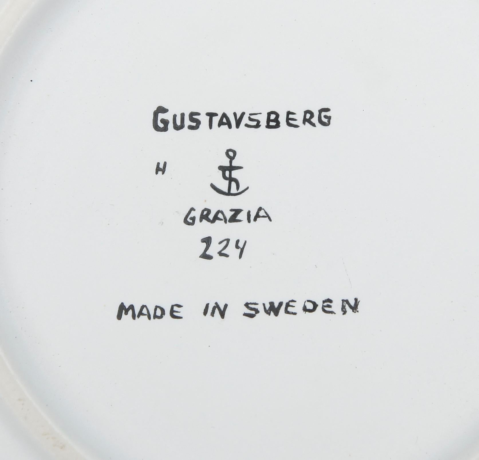 Grande assiette Grazia de Stig Lindberg pour Gustavsberg Suède 1956 signée Bon état - En vente à Paris, FR
