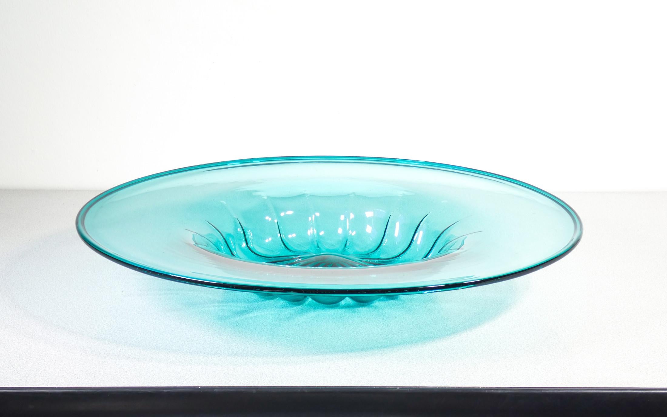 Other Centerpiece plate, design by Vittorio ZECCHIN in Blown Murano Glass, 1940s