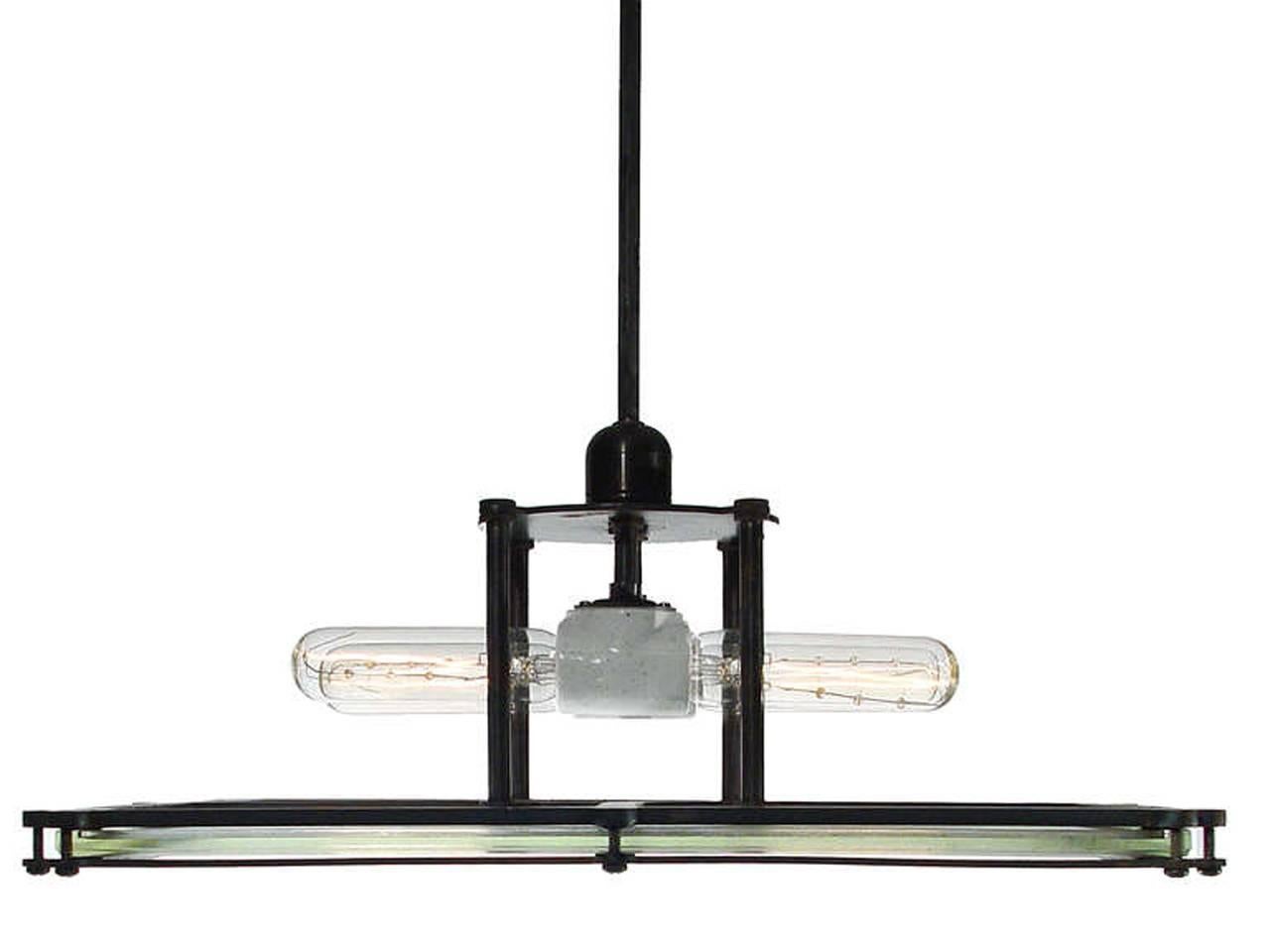 Americano Lampadario Prismatico a Piastra Grande in vendita