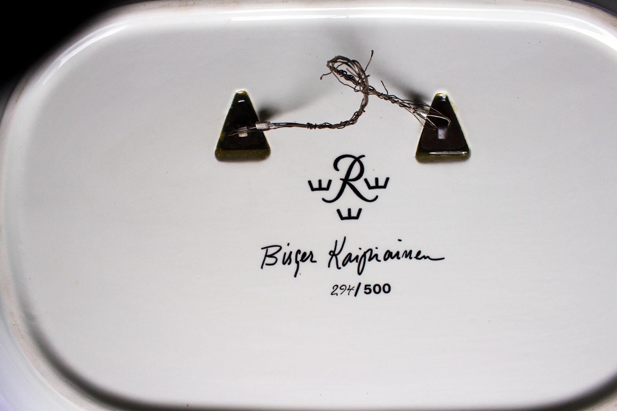 Hand-Crafted Large Platter by Birger Kaipiainen for Rörstrand in Limited Edition 294/500 For Sale
