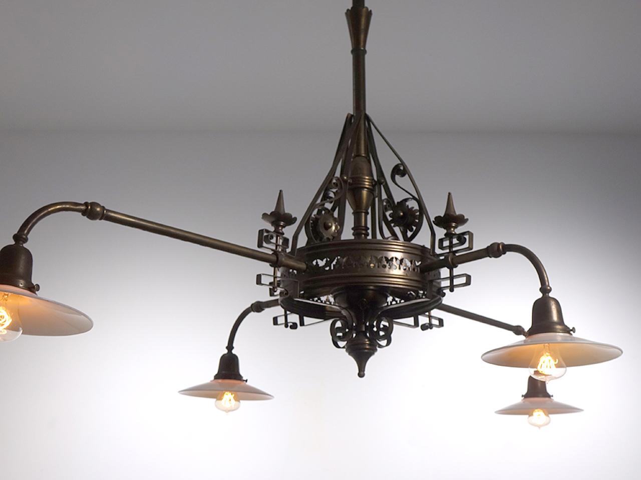 Large Playful Eastlake Chandelier In Good Condition In Peekskill, NY