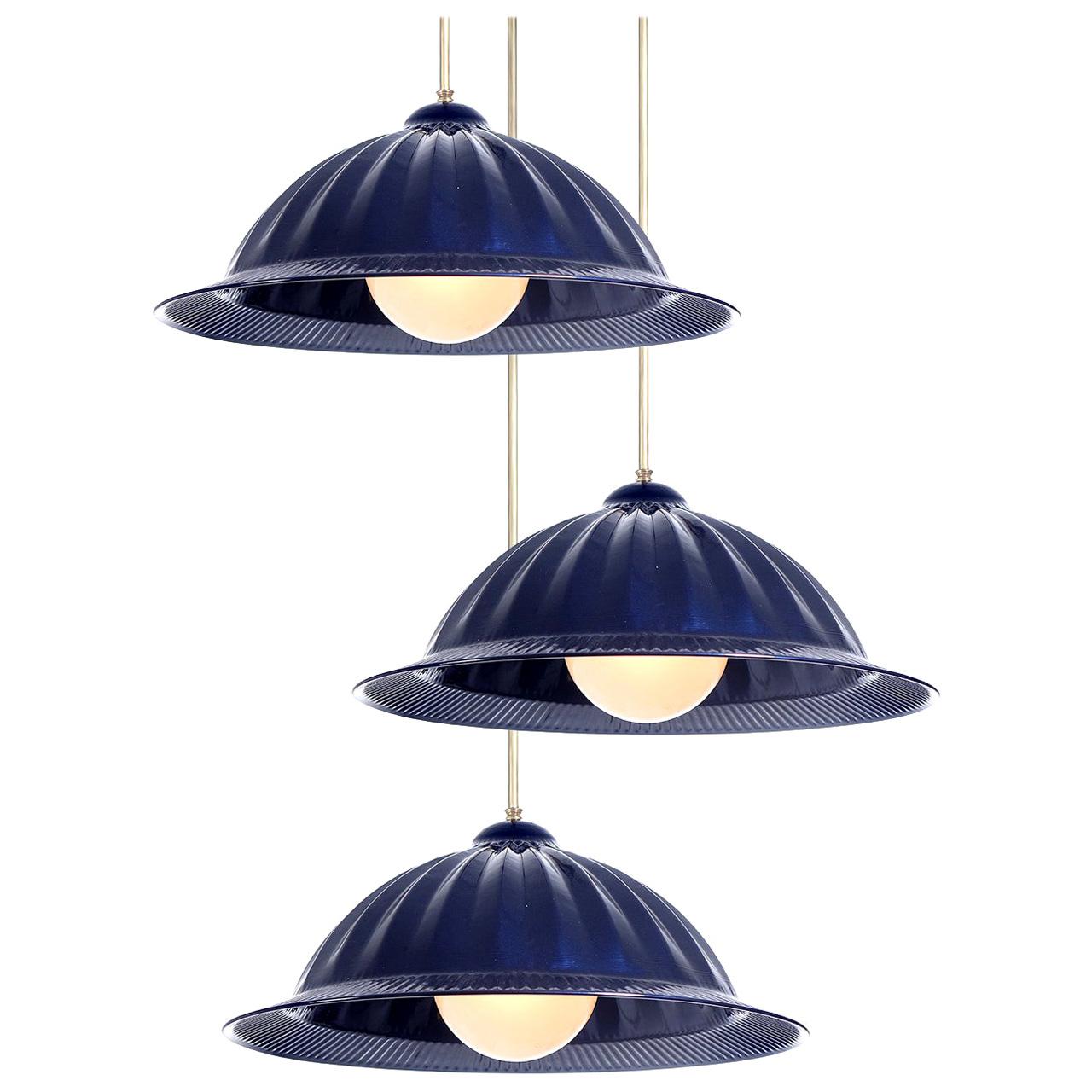 Large Pleated Cobalt Blue Dome