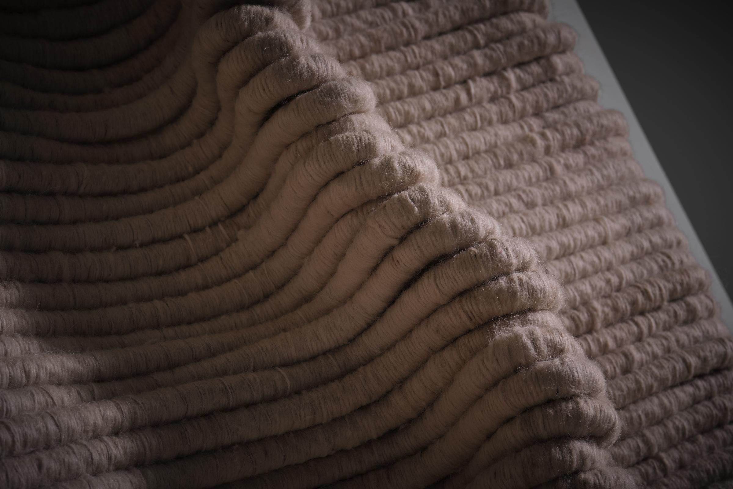 Large pleated voluminous wall tapestry, France 1970s For Sale 2