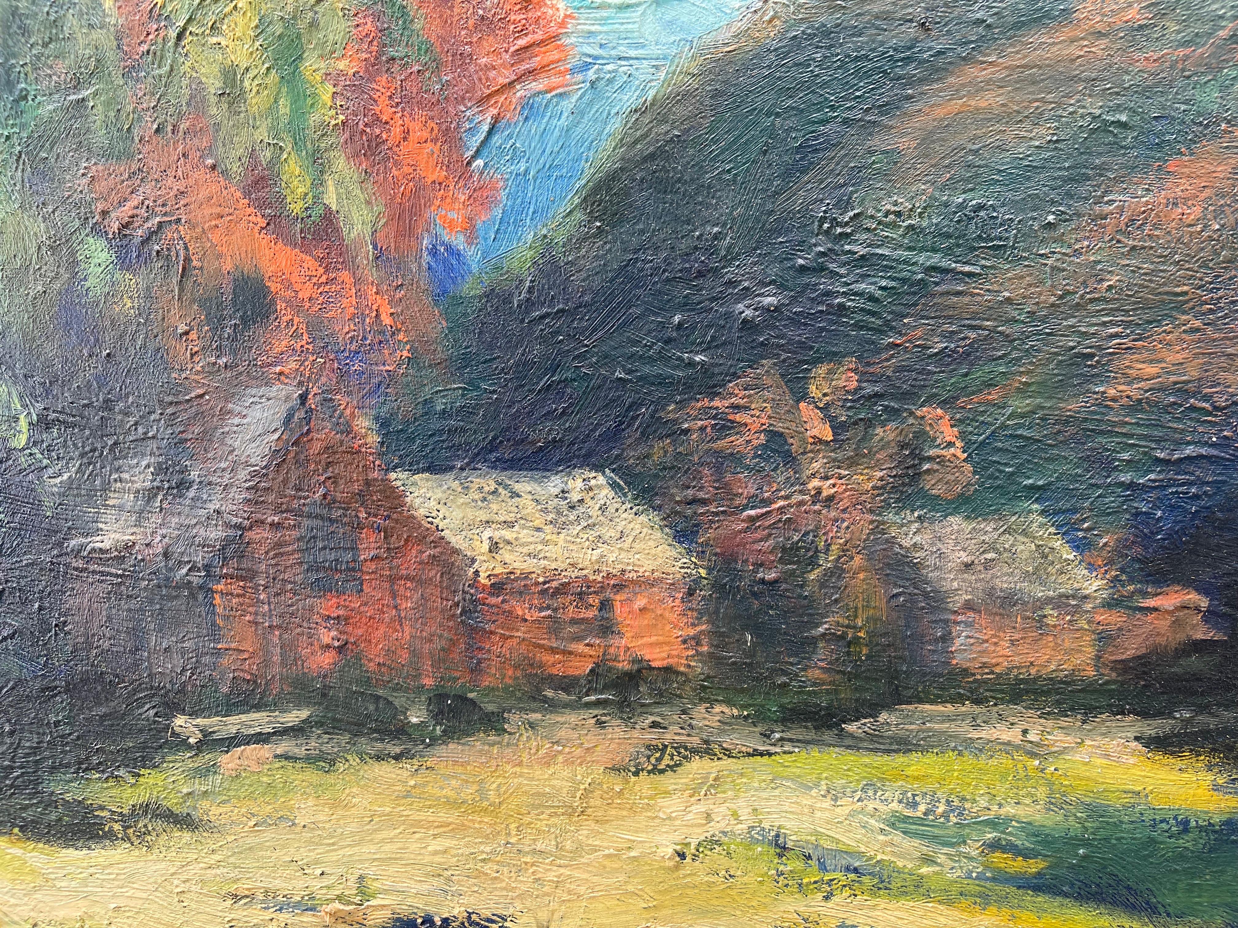 20th Century Large Plein Air Painting on Board For Sale