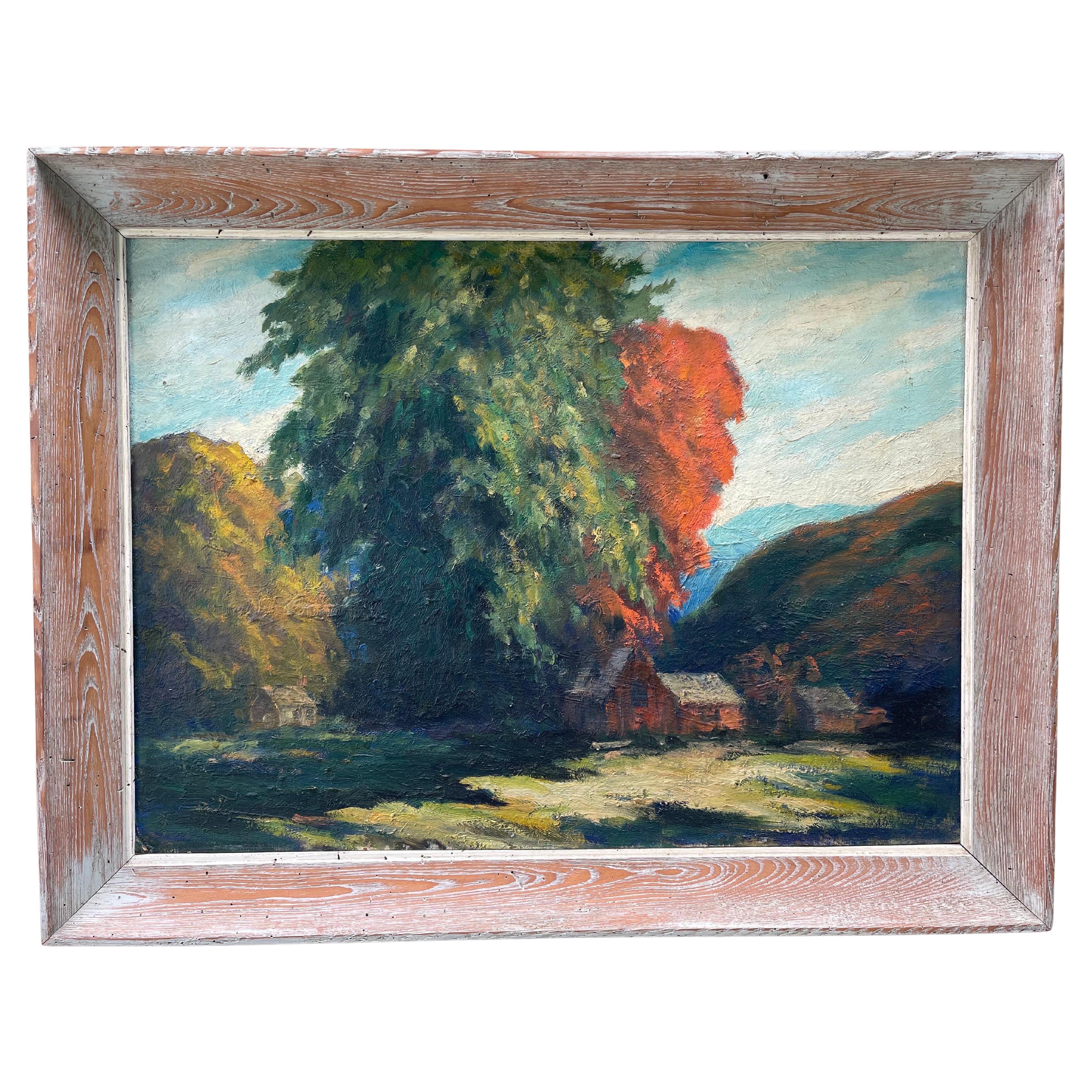 Grande peinture en plein air sur panneau