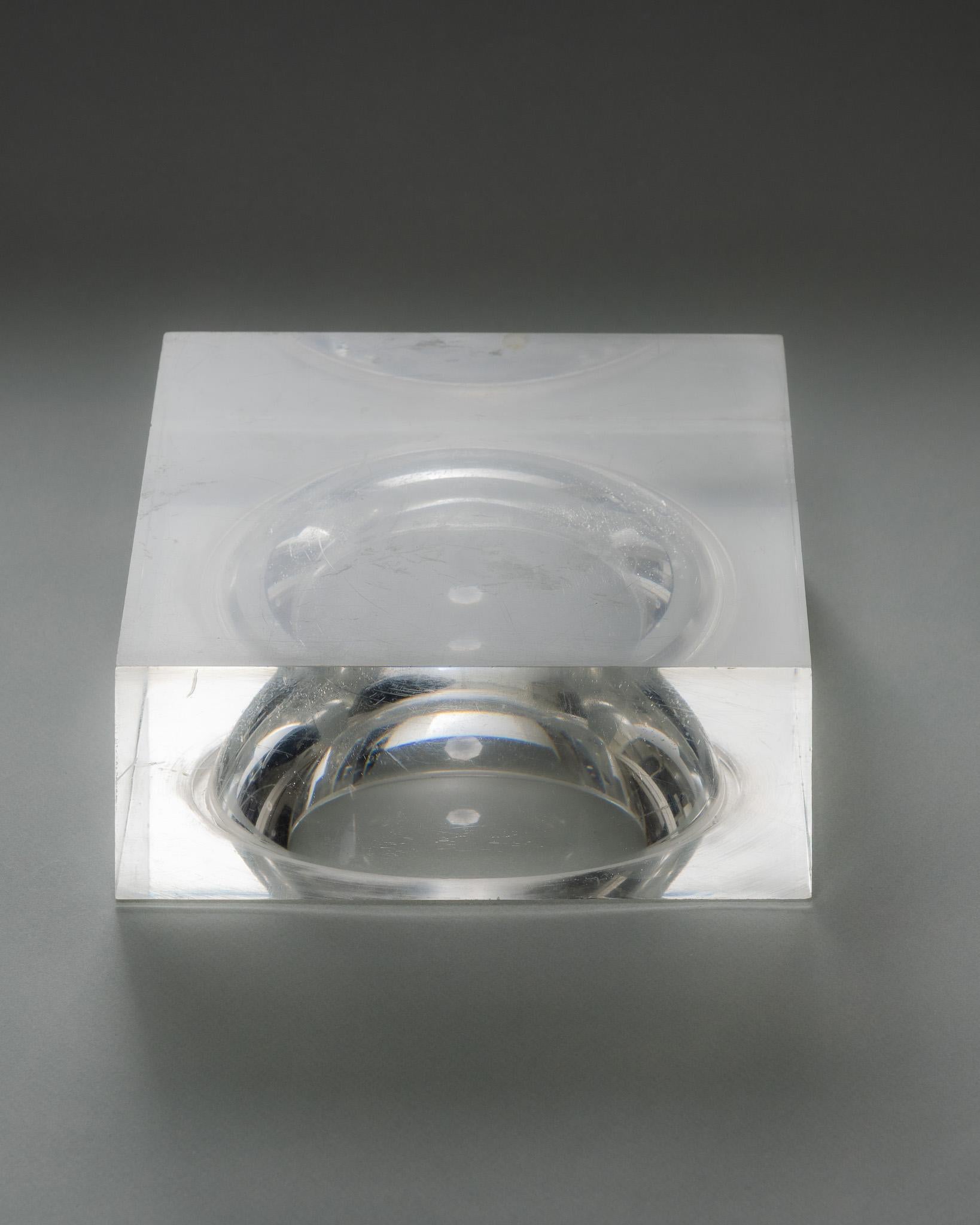 Mid-Century Modern Large Plexiglass Catchall or Ashtray, 1970s For Sale