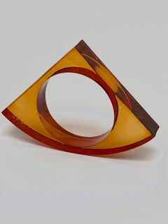 Large Plexiglass Cuff by Isaky, Space Age Design, France, Circa 1980