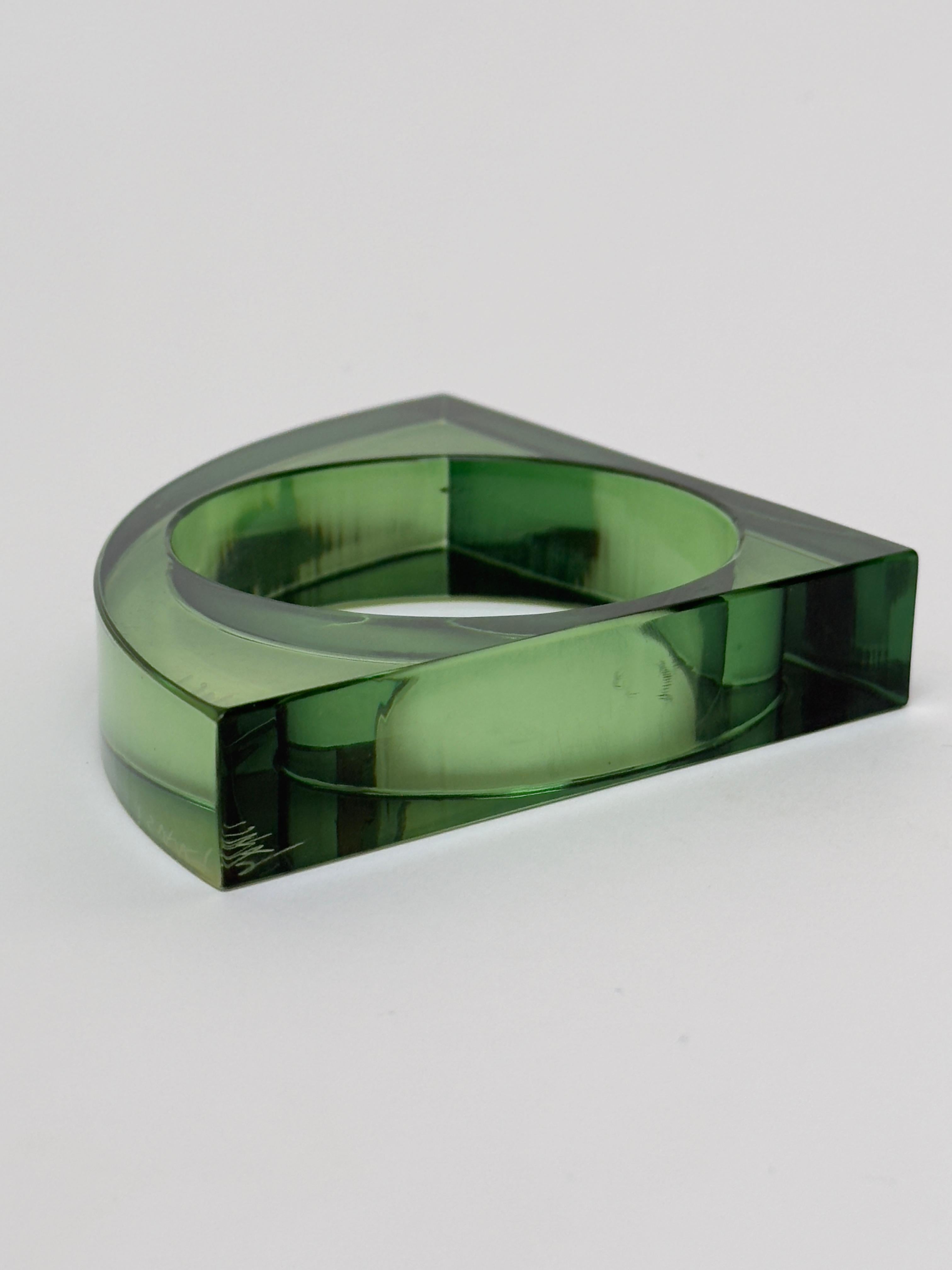Molded Large Plexiglass Cuff, Isaky, Paris c. 1980 For Sale