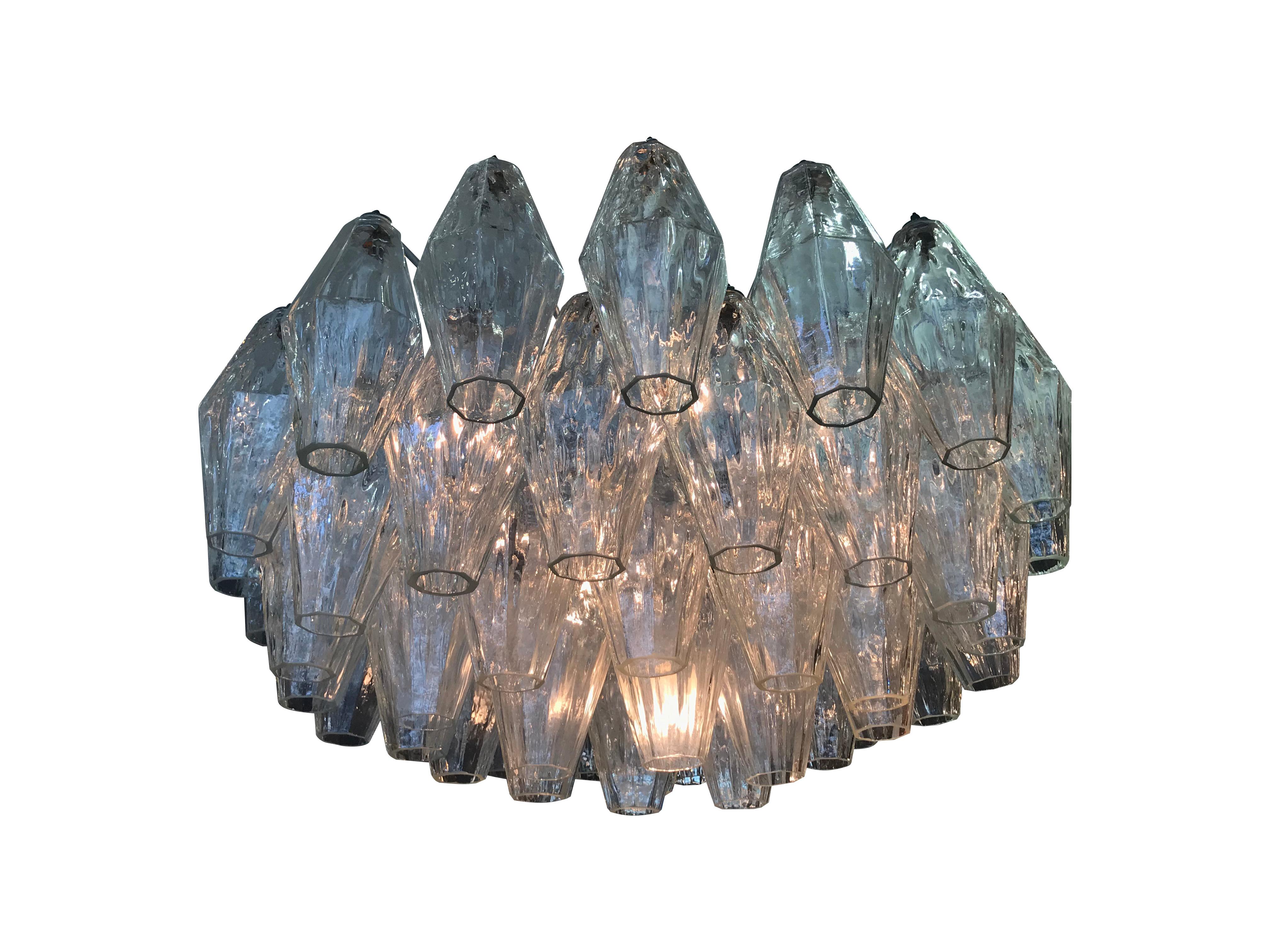 Mid-Century Modern Large Poliedri Chandelier by Carlo Scarpa for Venini