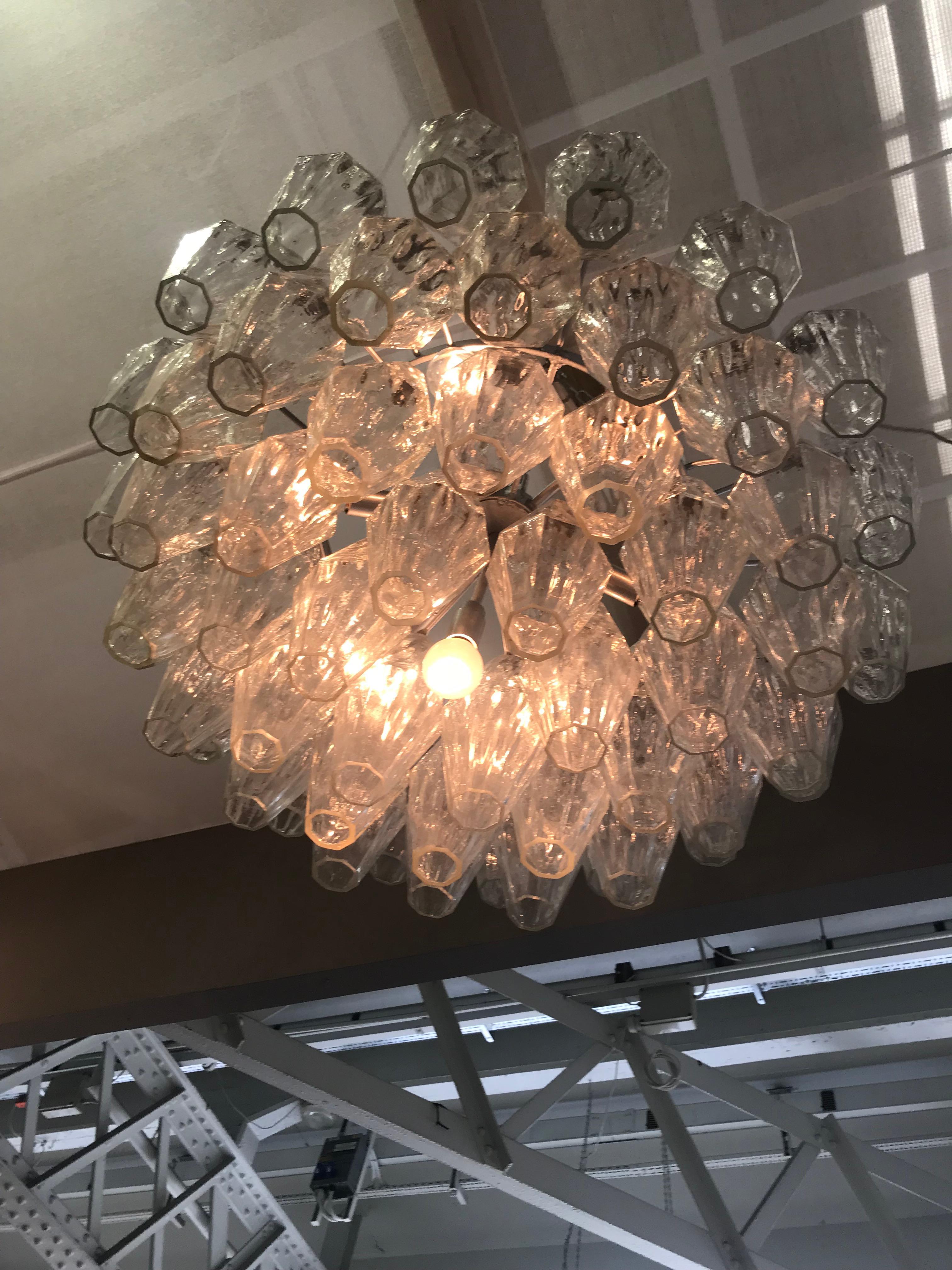 Italian Large Poliedri Chandelier by Carlo Scarpa for Venini