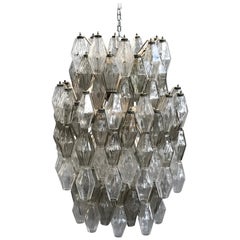 Large Poliedri Chandelier by Carlo Scarpa for Venini
