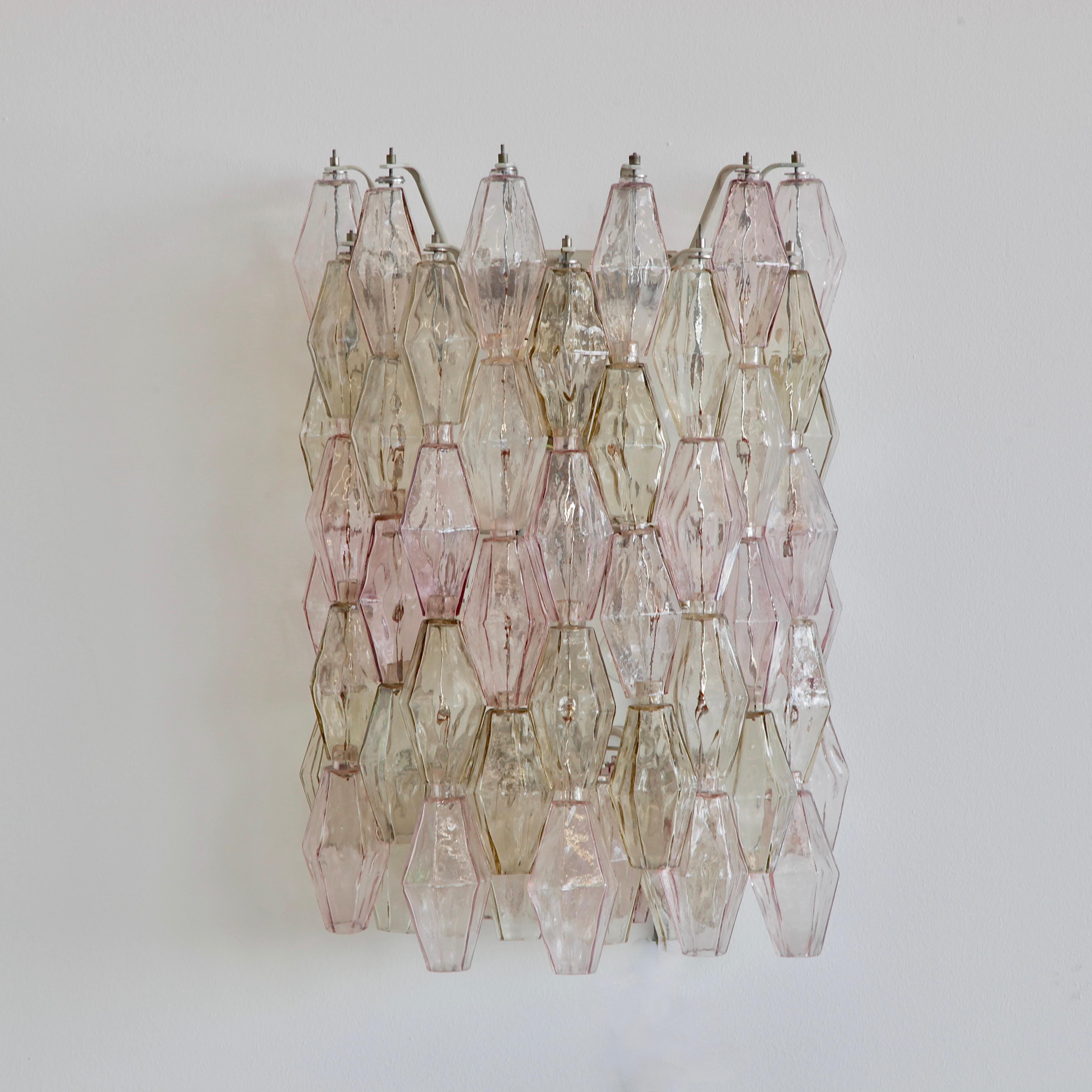 Mid-Century Modern Large Poliedri Glass Wall Sconce by Produced by Venini, 1960's