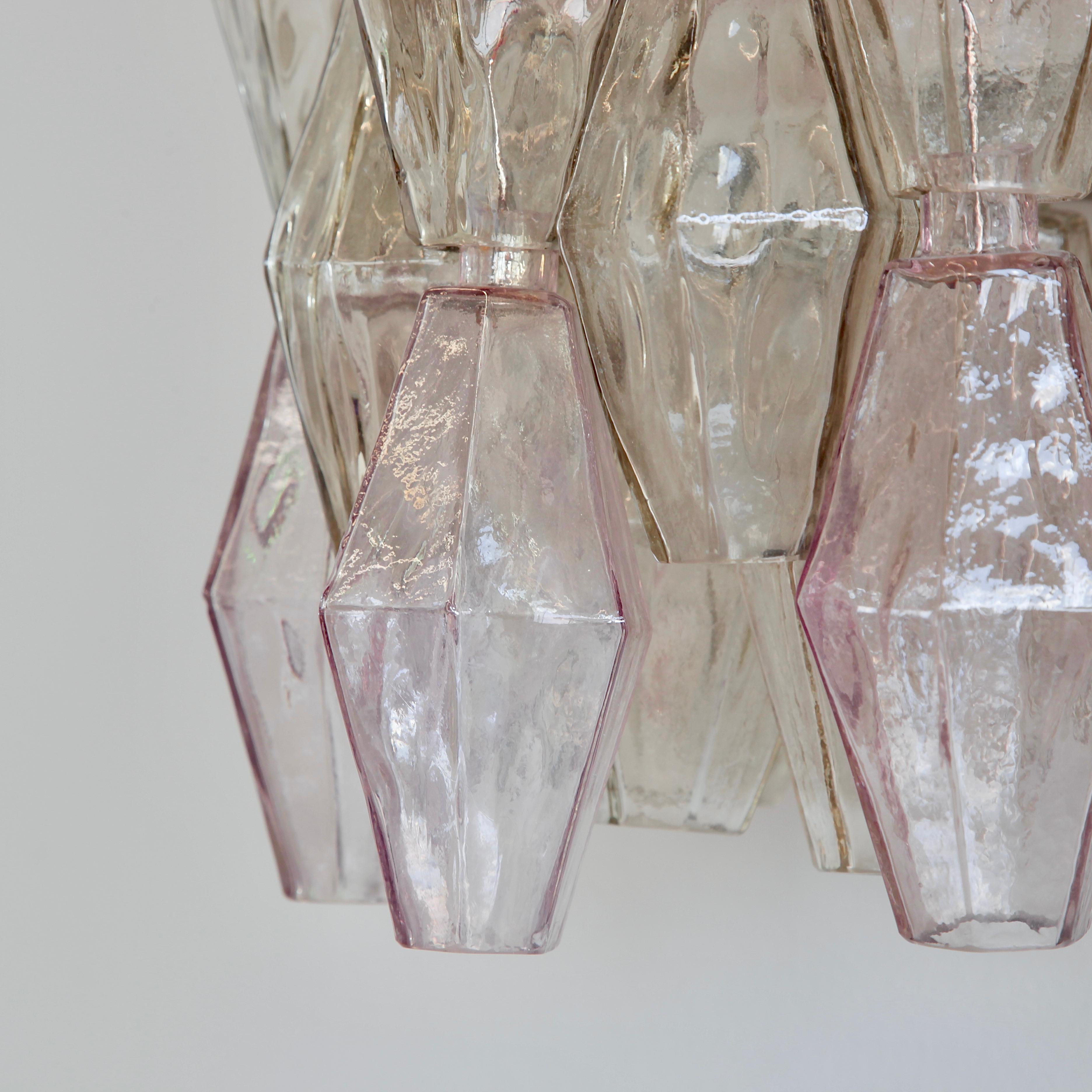 Large Poliedri Glass Wall Sconce by Produced by Venini, 1960's In Good Condition In Berlin, Berlin
