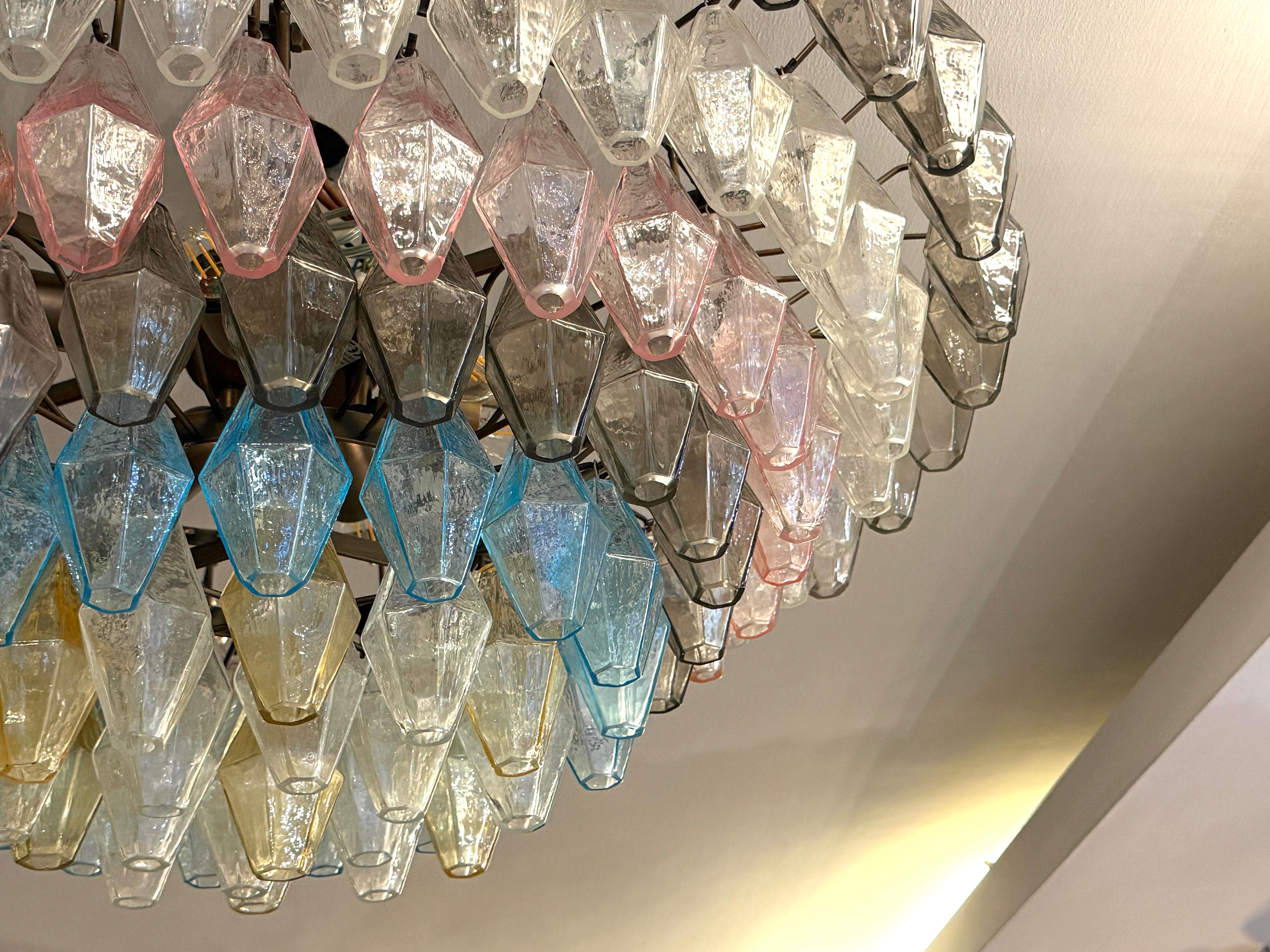 Grand Poliedri Multicolore  Chandelier ou plafonnier en verre de Murano en vente 4