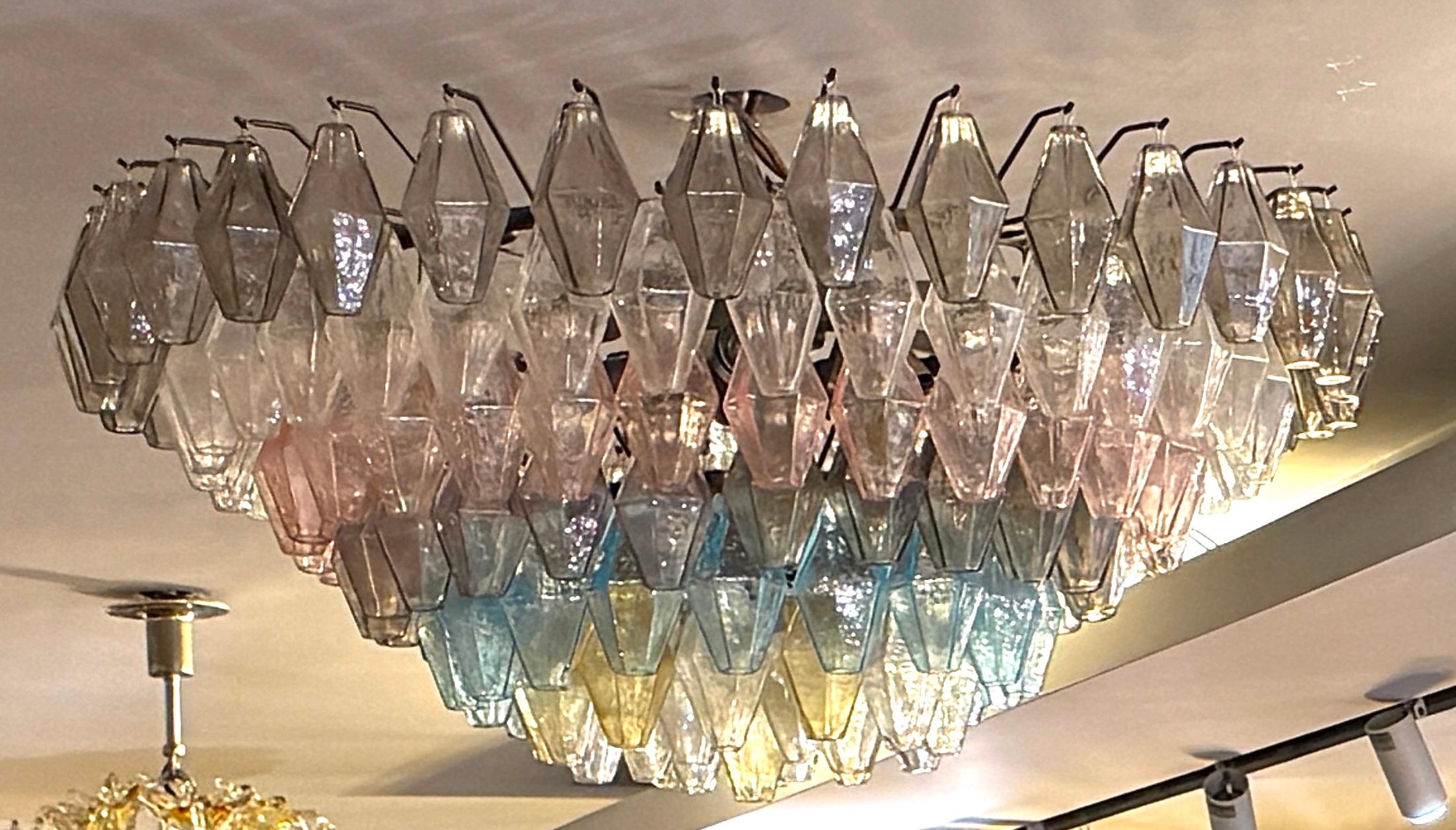 Grand Poliedri Multicolore  Chandelier ou plafonnier en verre de Murano en vente 2