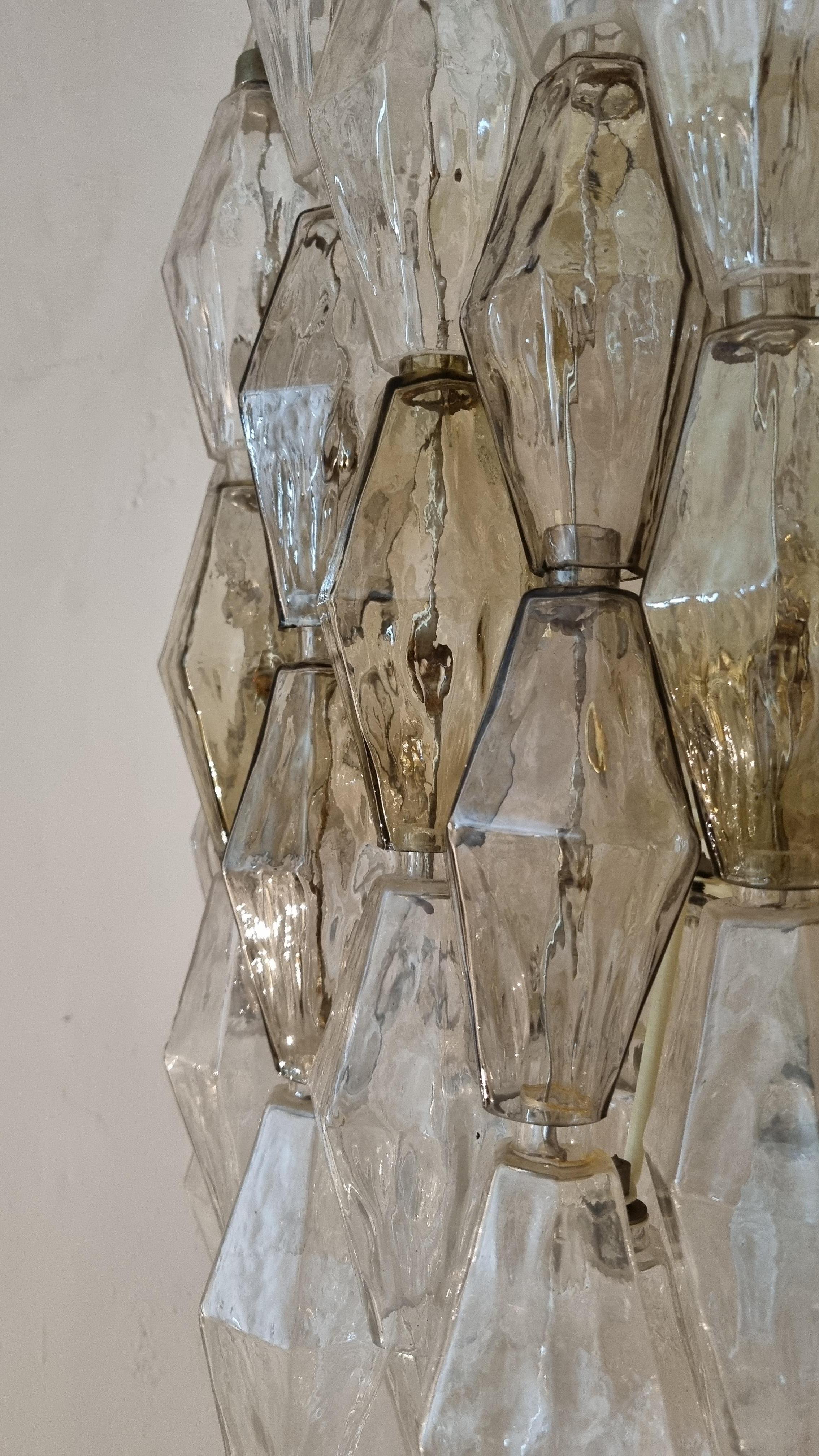 Italian Large Poliedri wall sconces designed by Carlo Scarpa for Venini 1958 in vendita