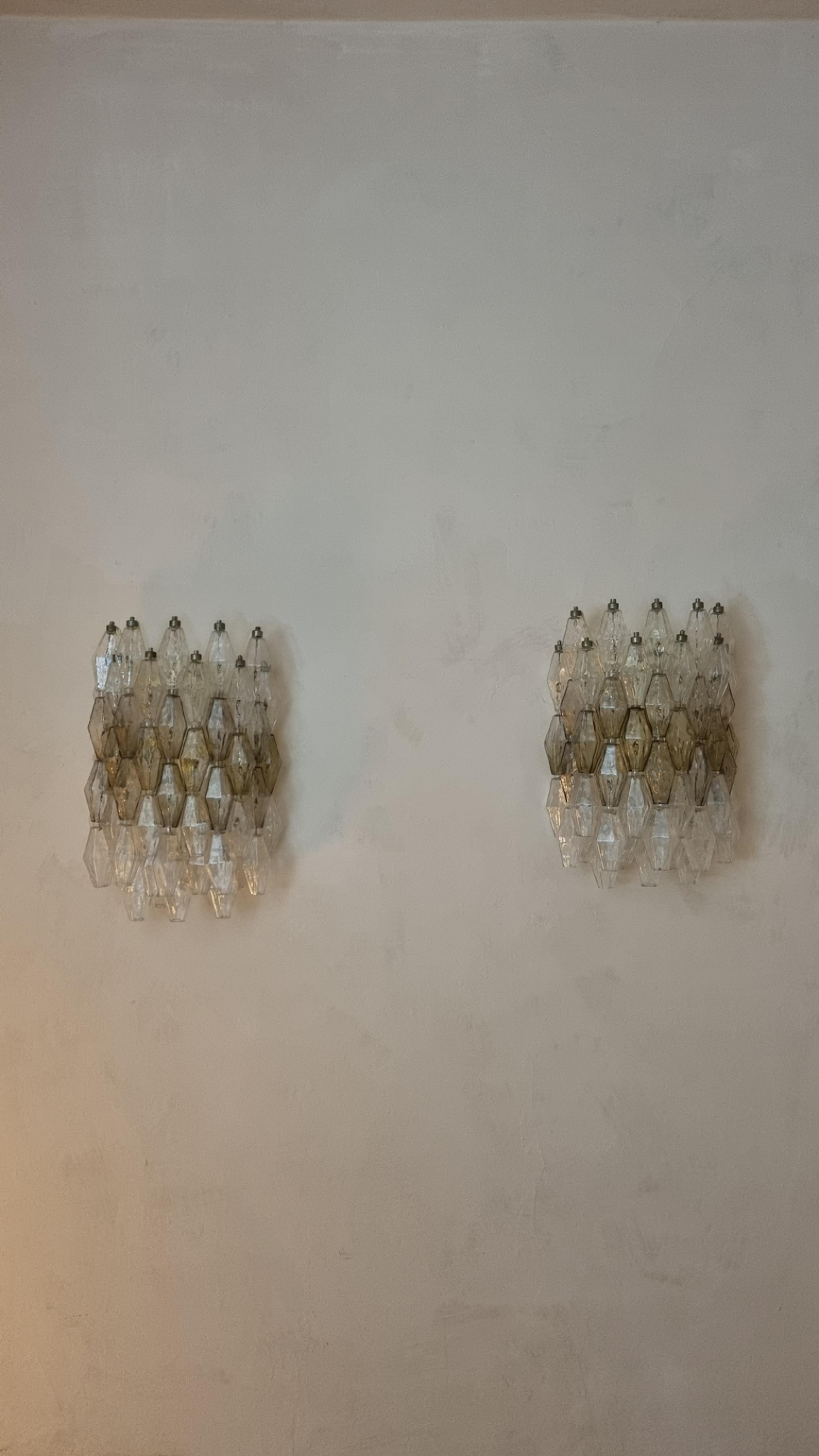 Large Poliedri wall sconces designed by Carlo Scarpa for Venini 1958 In condizioni buone in vendita a Arezzo, Italy