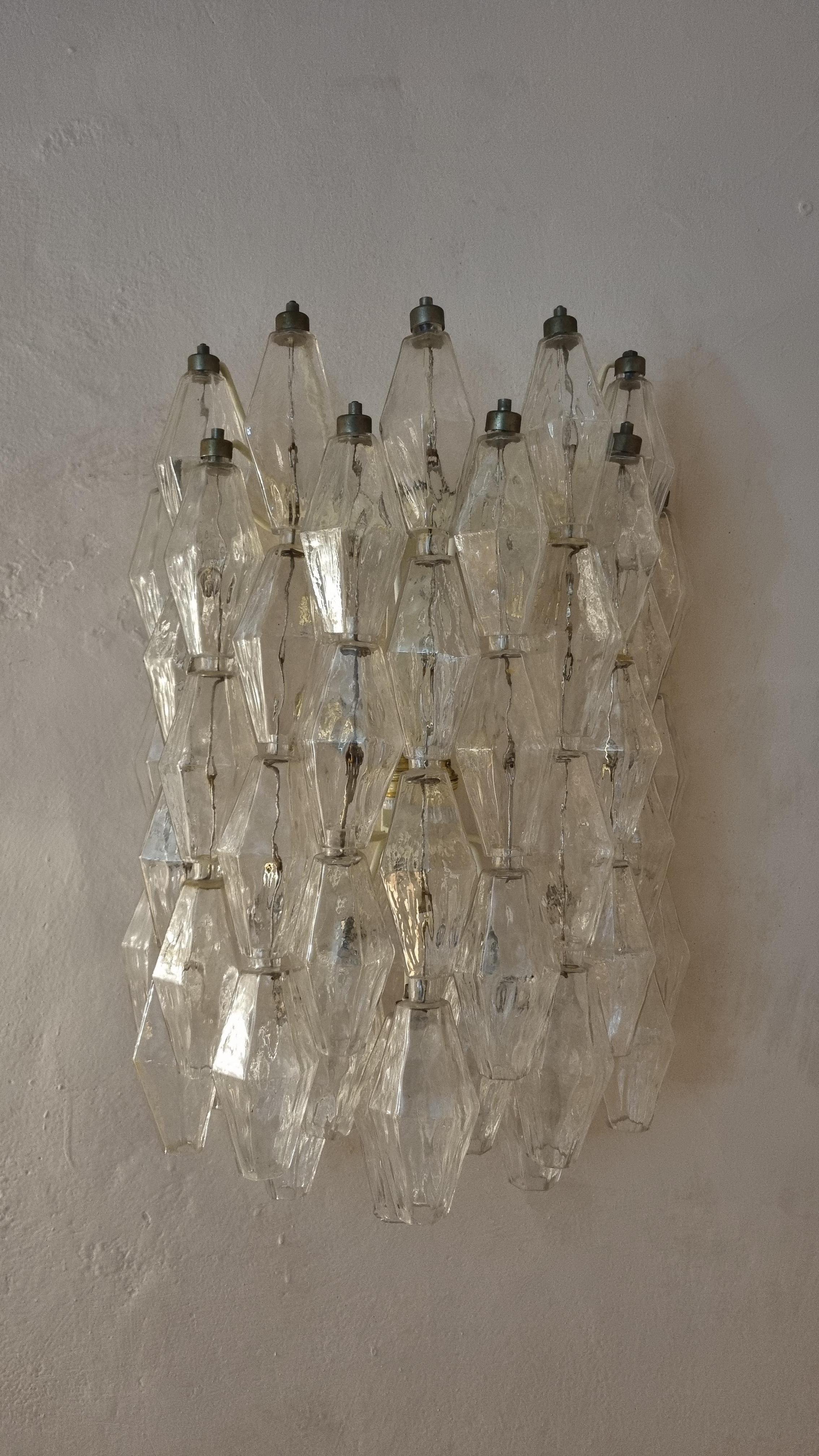 Grandes appliques murales Poliedri conçues par Carlo Scarpa pour Venini 1961 en vente 3