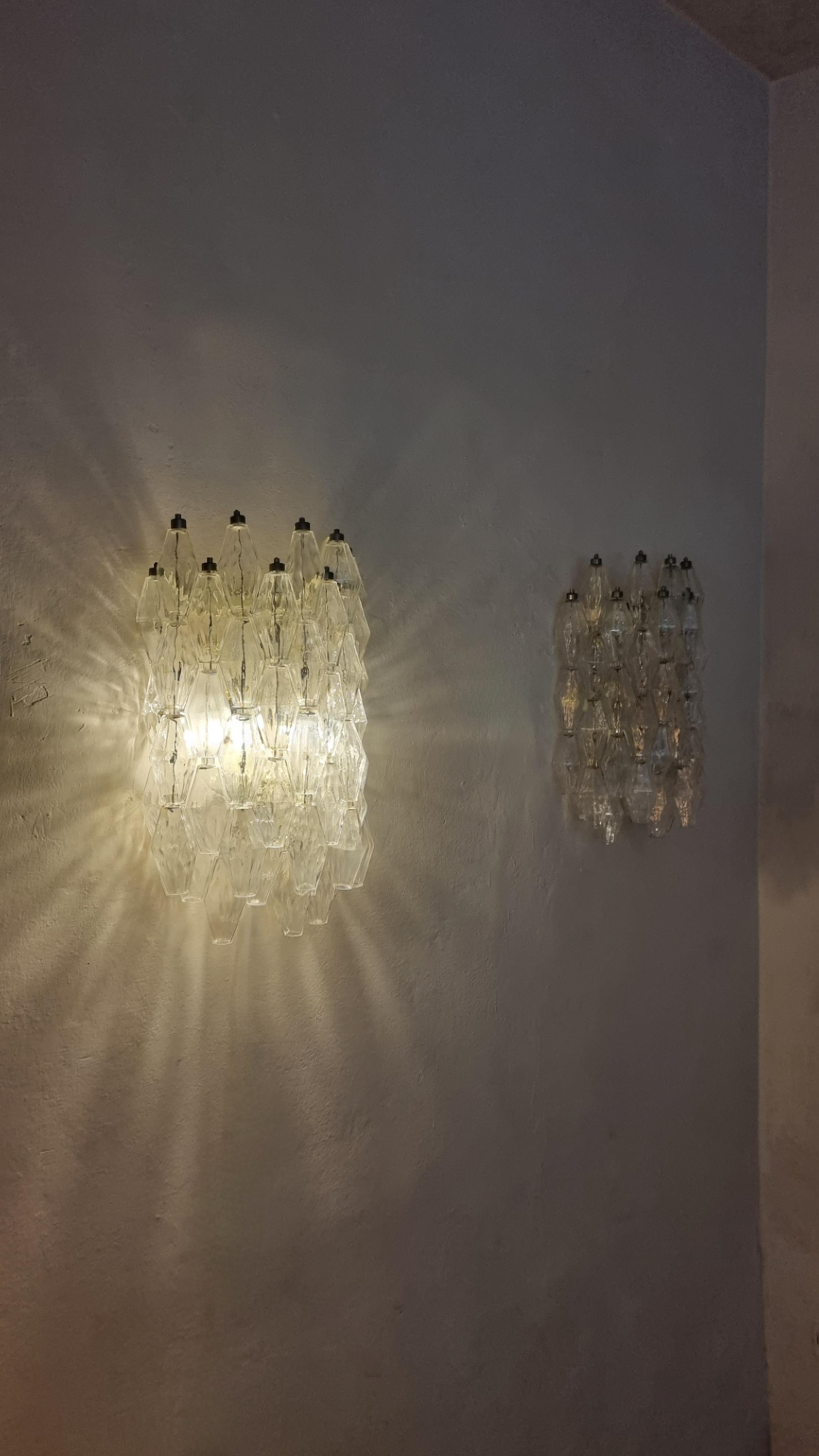 Mid-Century Modern Grandes appliques murales Poliedri conçues par Carlo Scarpa pour Venini 1961 en vente