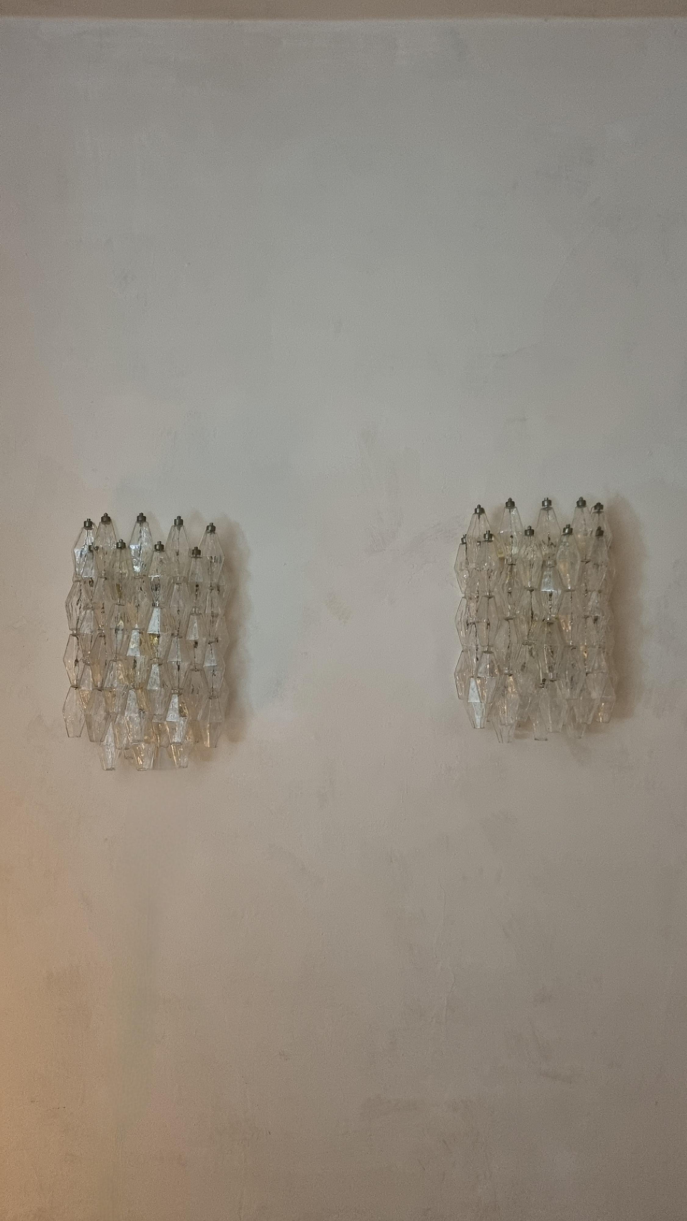 Italian Grandes appliques murales Poliedri conçues par Carlo Scarpa pour Venini 1961 en vente