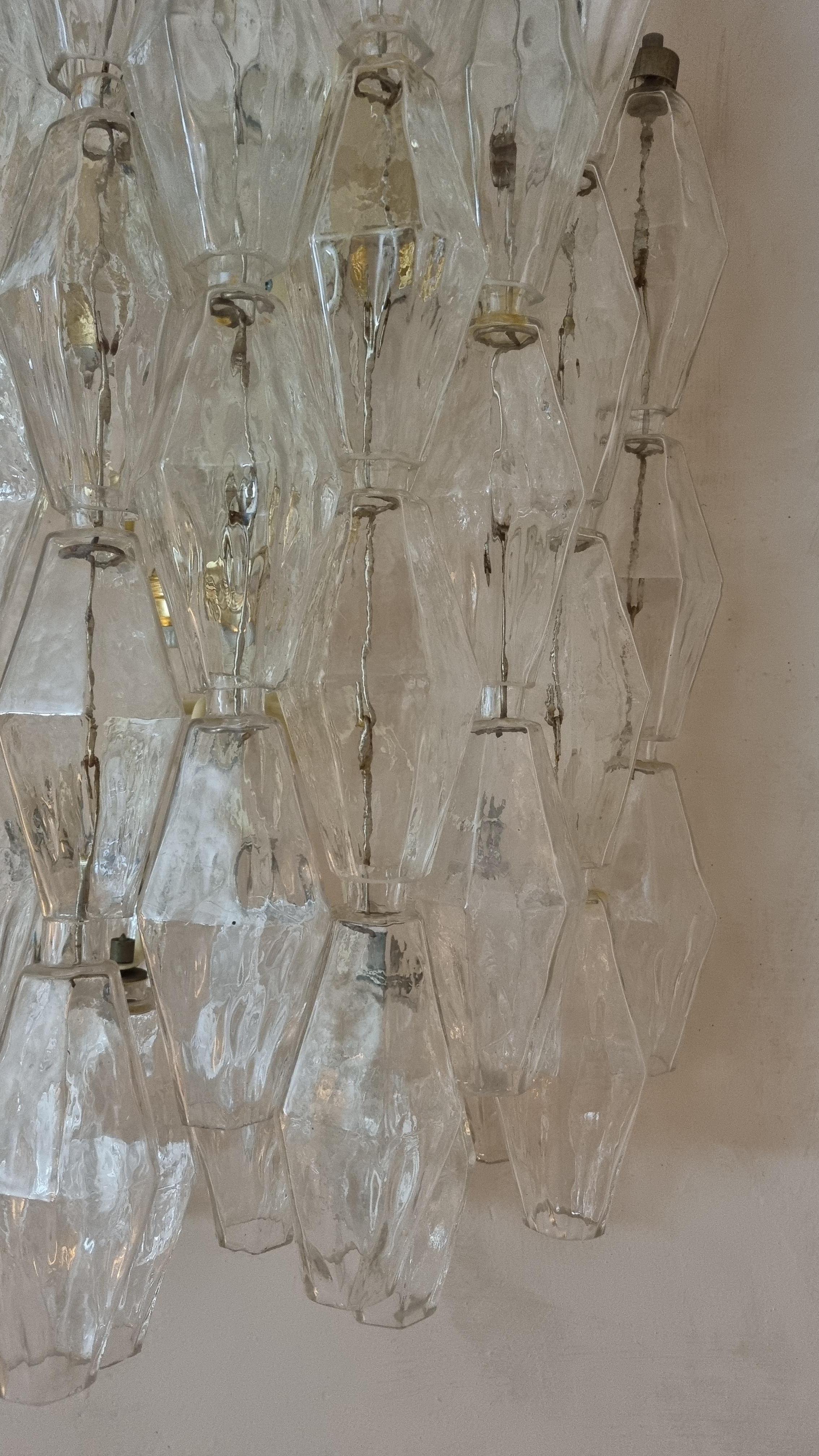 Mid-20th Century Large Poliedri wall sconces designed by Carlo Scarpa for Venini 1961 in vendita