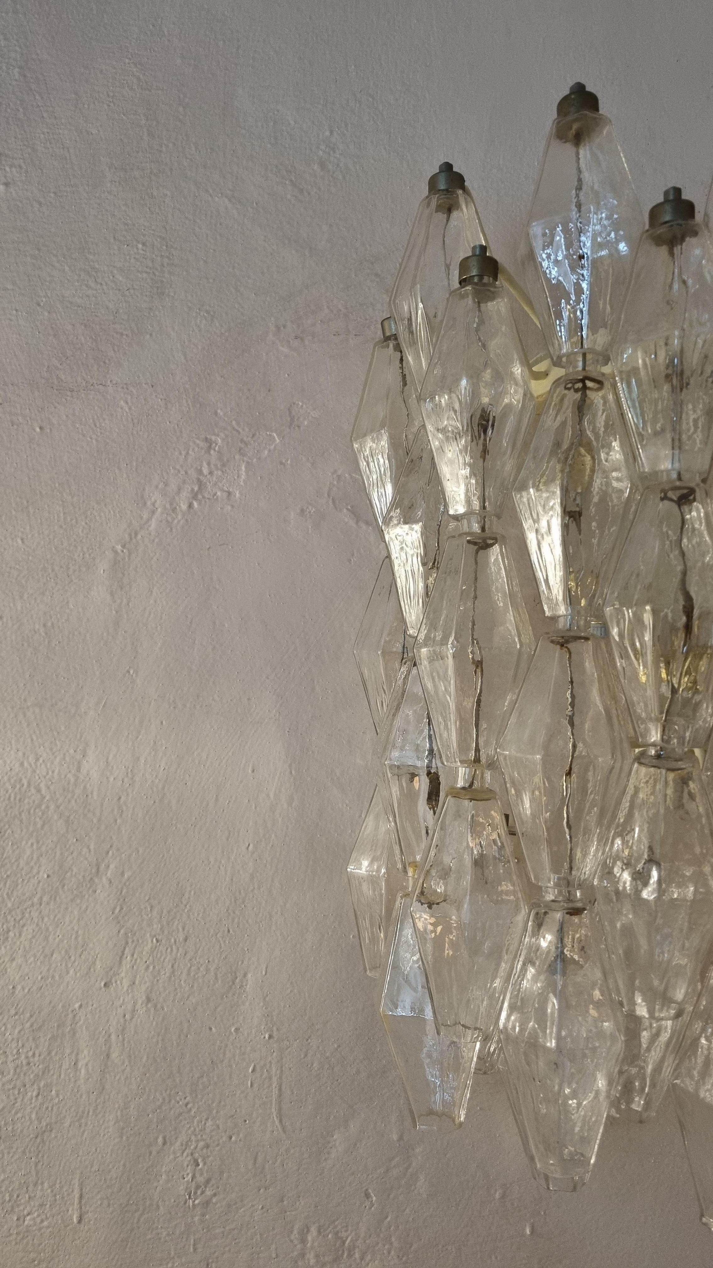 Grandes appliques murales Poliedri conçues par Carlo Scarpa pour Venini 1961 en vente 2