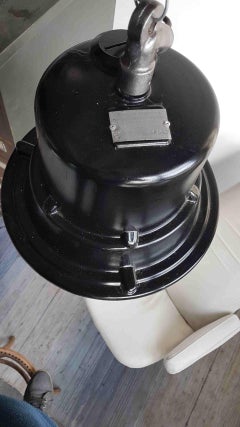 Large Polish Industrial Pendant Light in Black from Mesko, 1968
