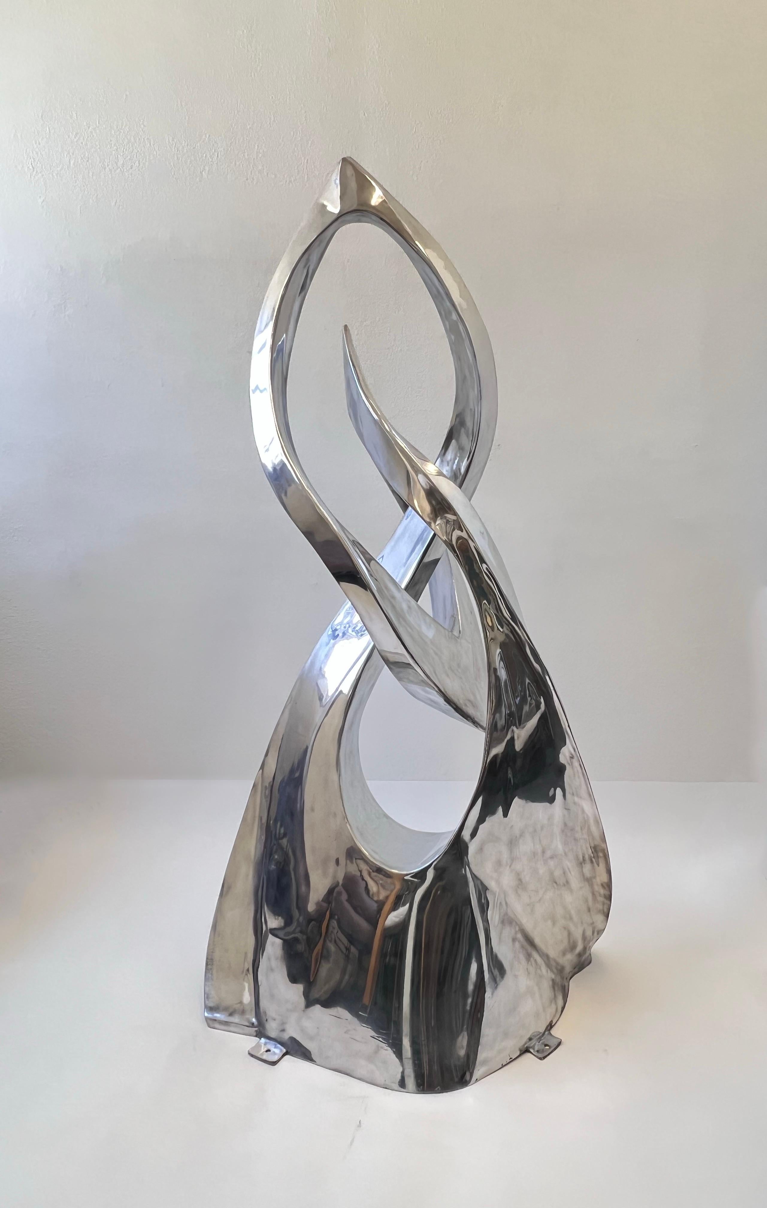 Large Polished Aluminum Freeform Abstract Sculpture by Bill Keating  For Sale 2