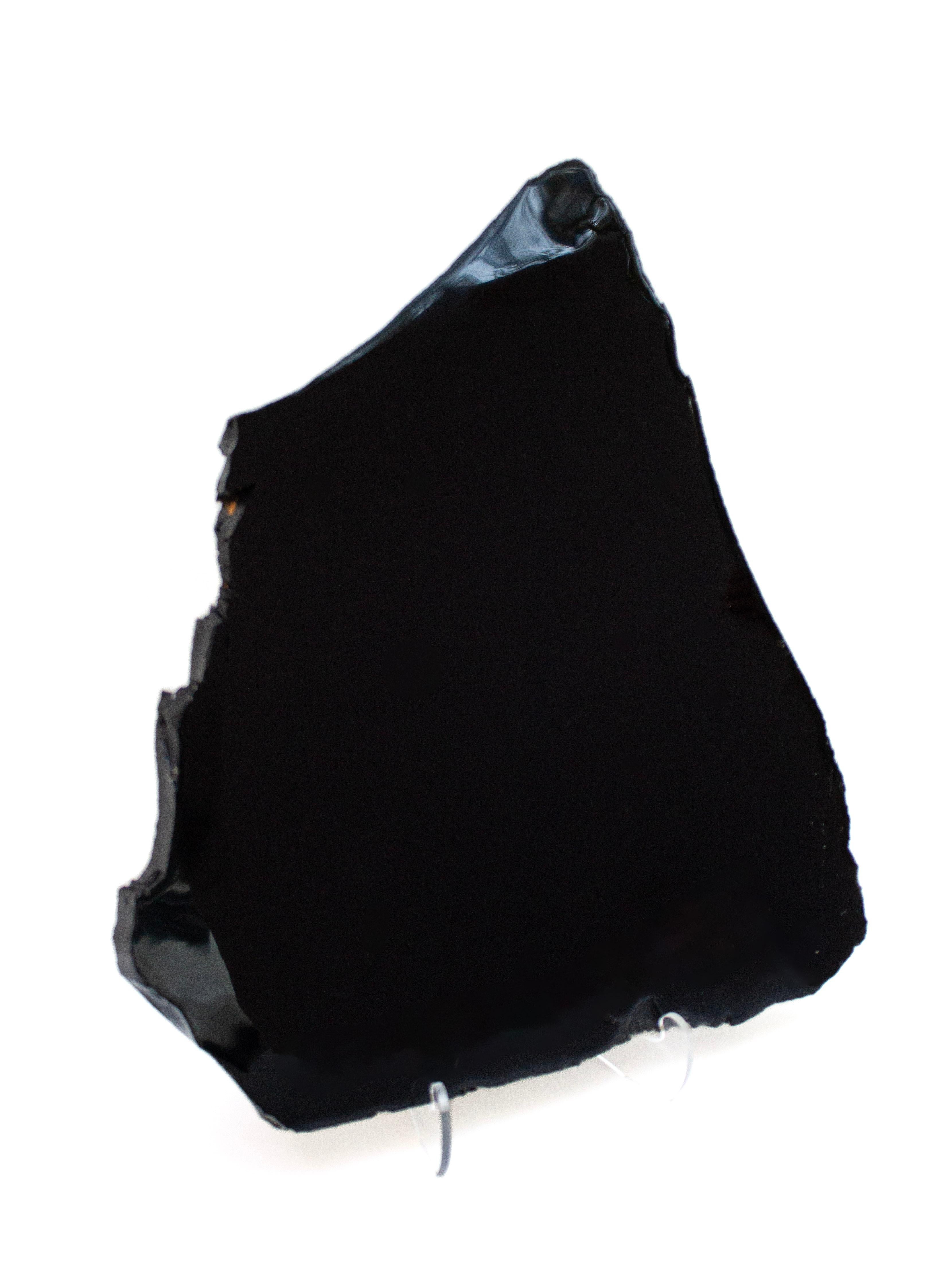 Organic Modern Large Polished Black Obsidian Mirror For Sale