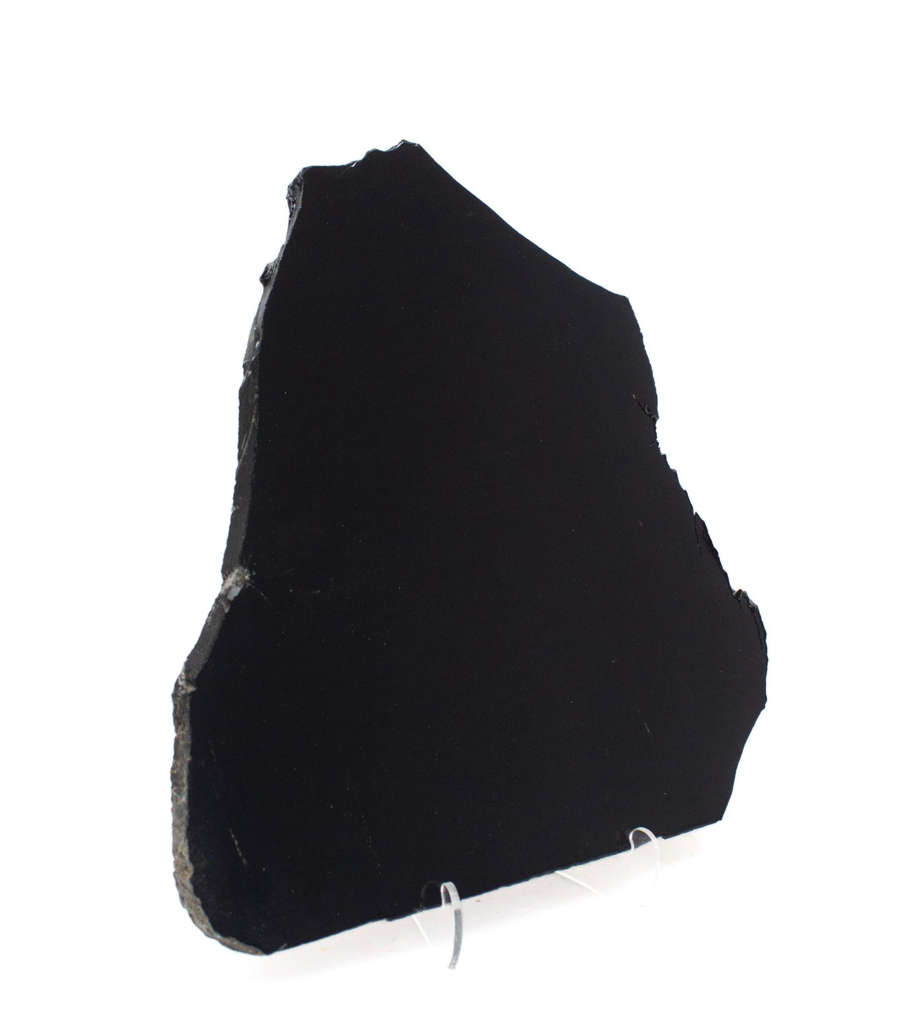 Mexicain Grand miroir en obsidienne noire polie en vente