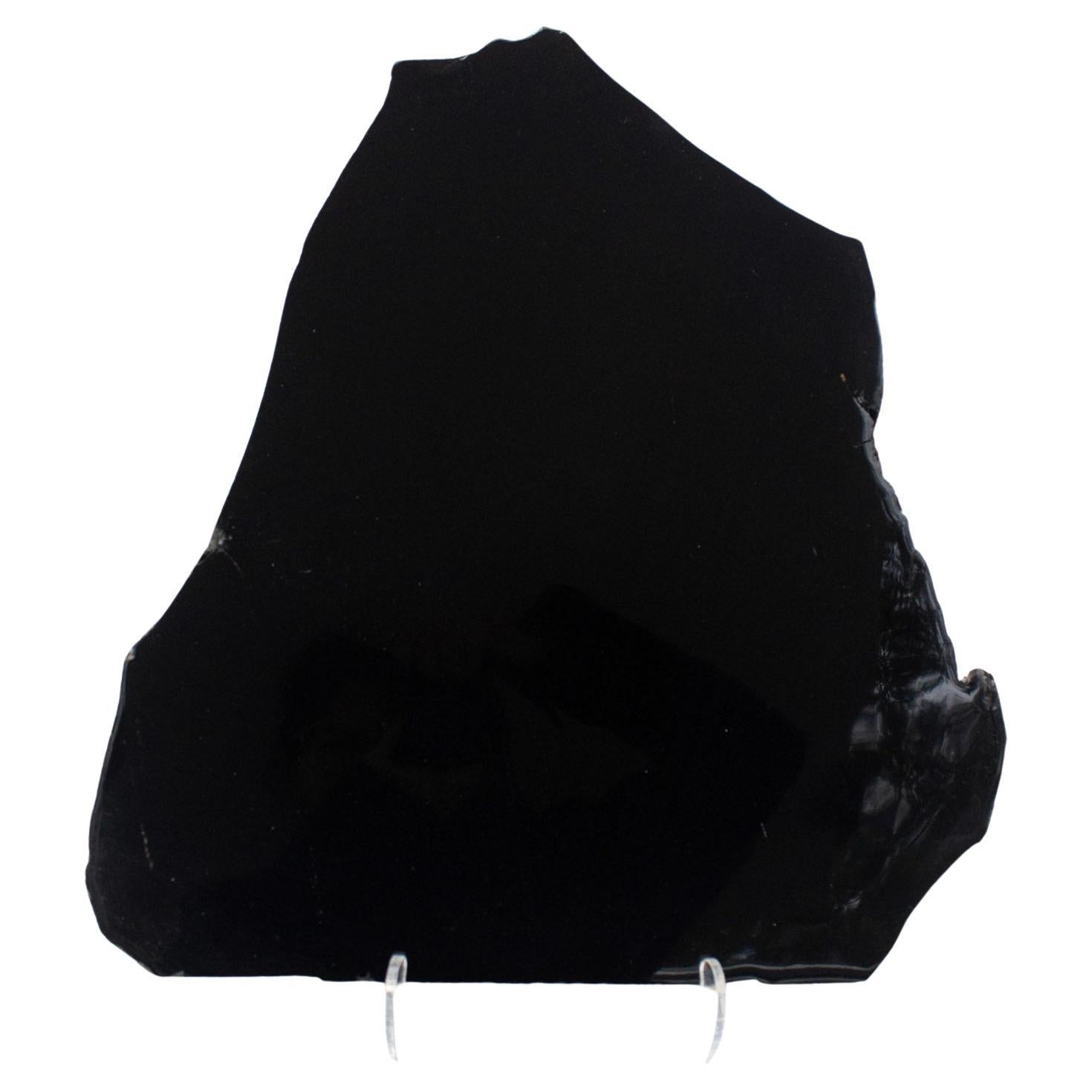 Large Polished Black Obsidian Mirror