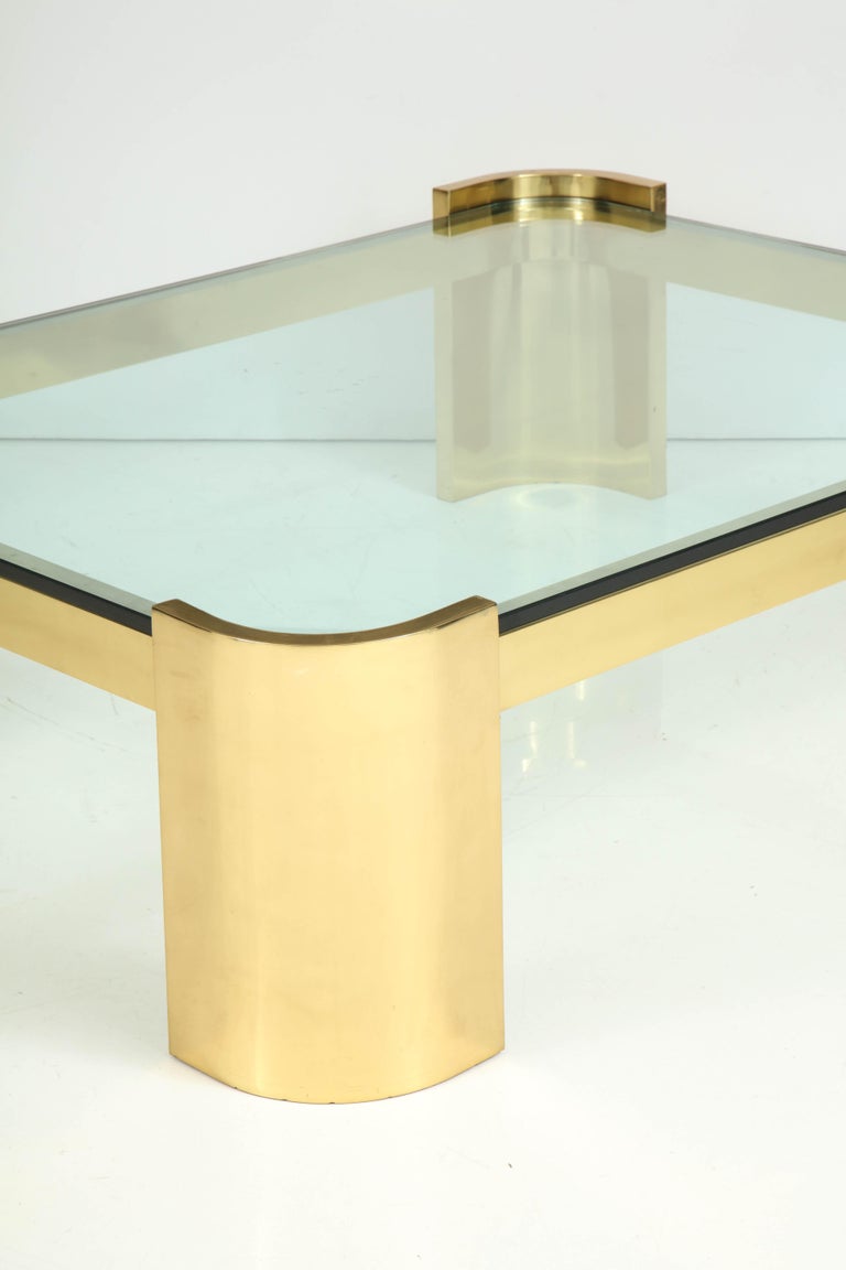 Large Polished Brass Coffee Table by Ron Seff at 1stDibs