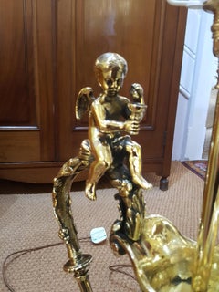 Large Polished Brass Ewer Lamp