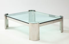 Mesa baja grande de cromo pulido de Ron Seff