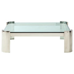 Mesa baja grande de cromo pulido de Ron Seff