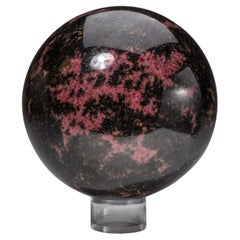 Grande sfera di rodonite imperiale lucidata del Madagascar (5,25'', 11,4 lbs)