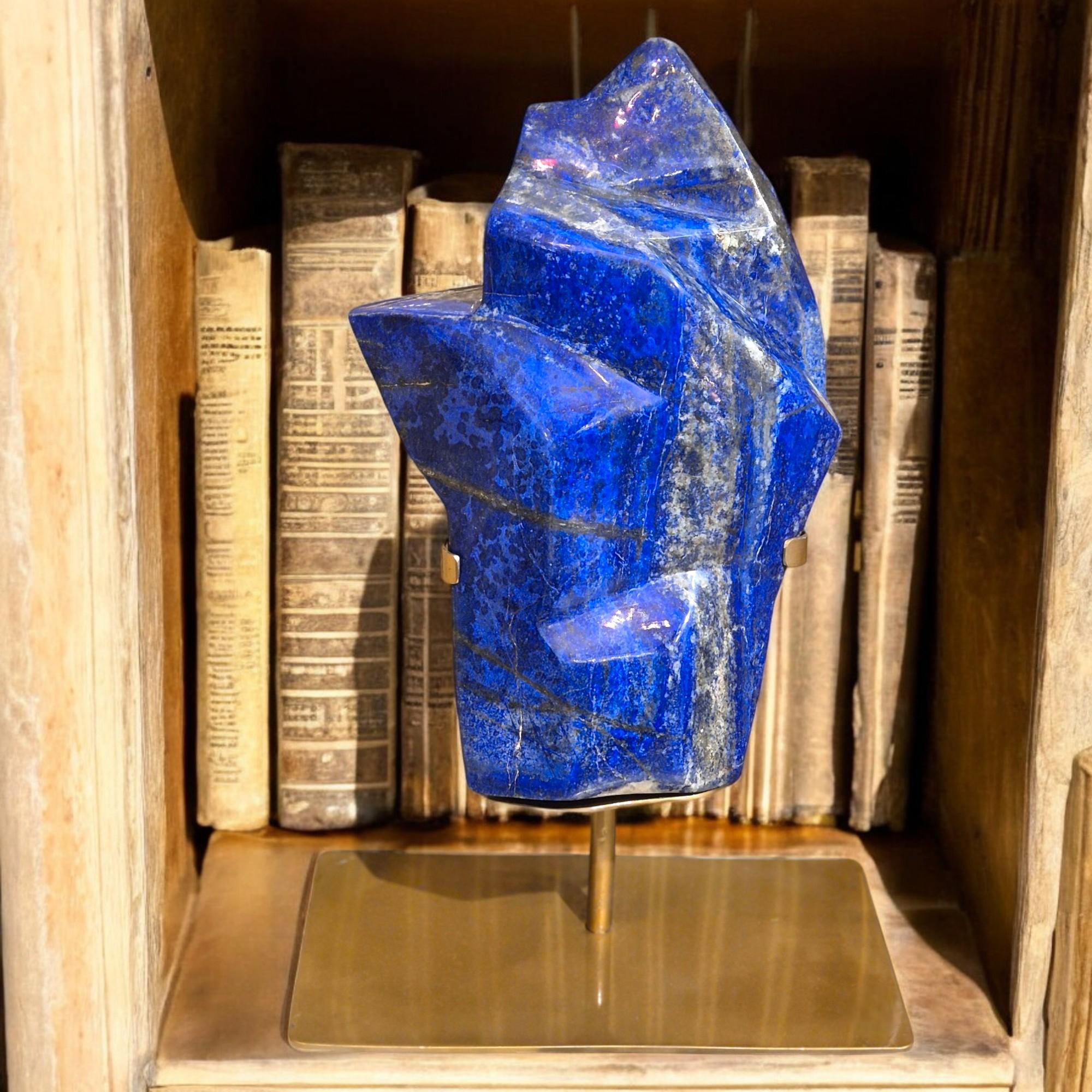 Large Polished Lapis Lazuli from Afghanistan in its Natural Form In Excellent Condition In NICE, FR