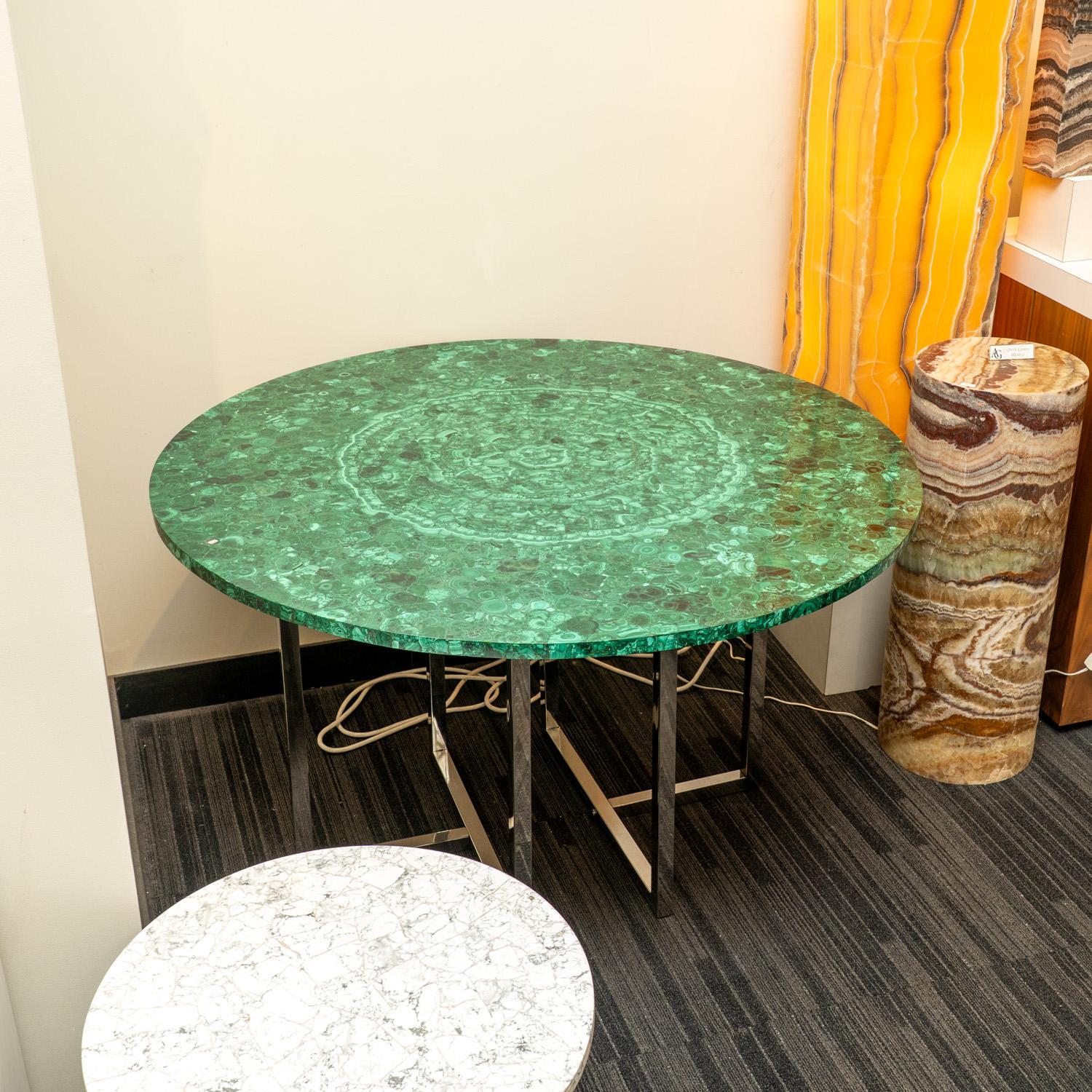 Large Polished Malachite Around Table 2