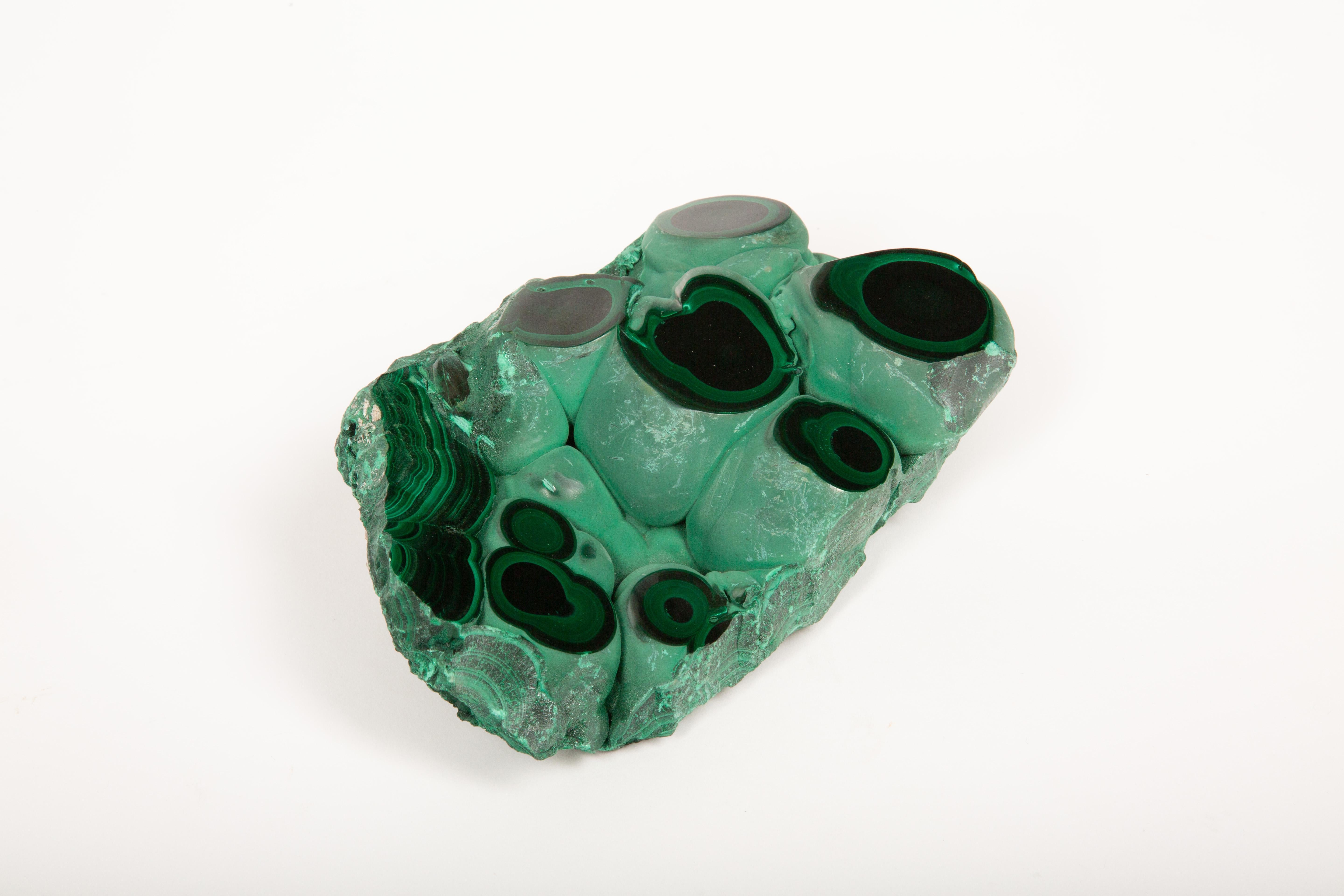 Congolese Large Polished Malachite Specimen – The Stone of Transformation For Sale