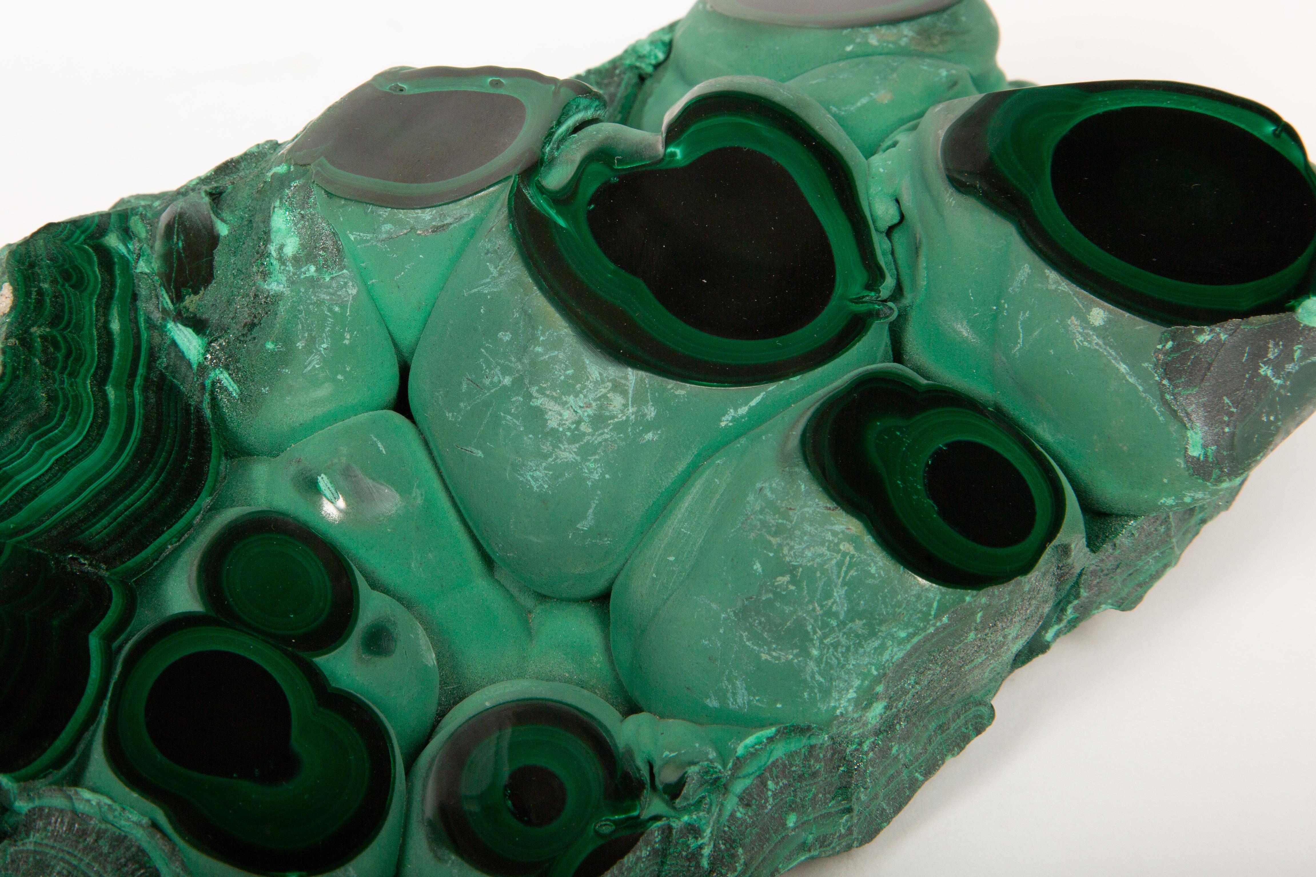 Contemporary Large Polished Malachite Specimen – The Stone of Transformation For Sale
