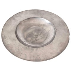 Large Polished Pewter Dish, Dutch, 17th Century