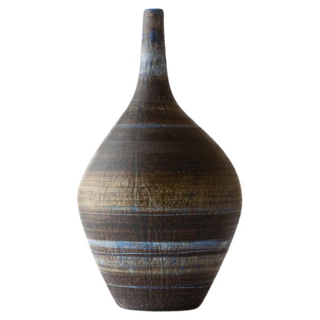 Large polychrom vase in ceramic by les 2 potiers For Sale