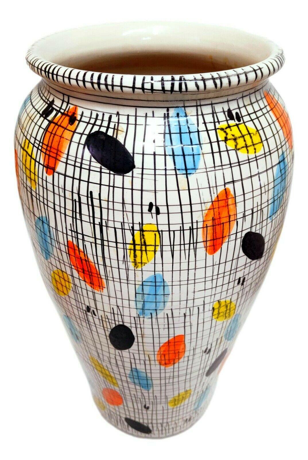 Large Polychrome Ceramic Vase, Italian Design, 1970s In Good Condition In taranto, IT