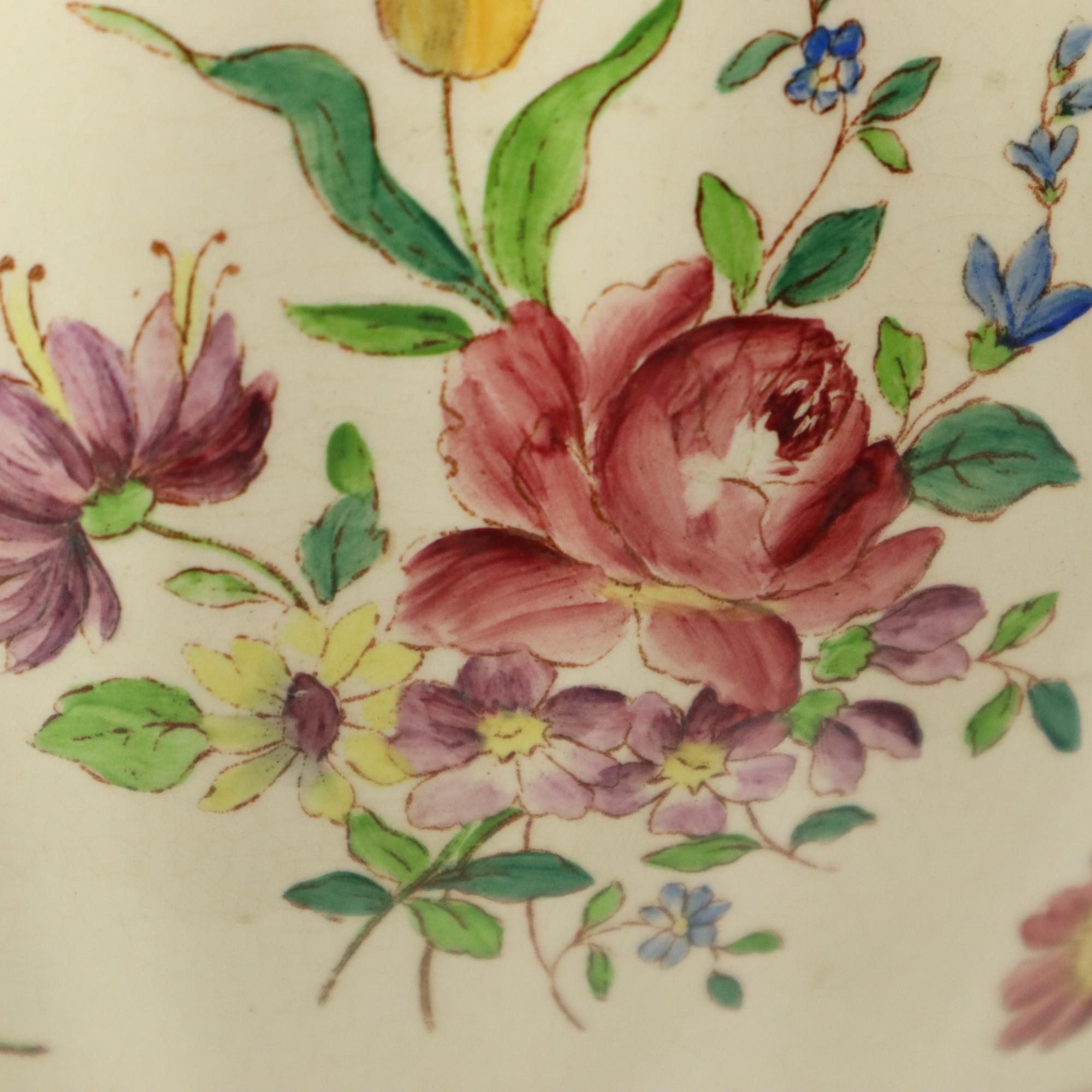 Großer polychromer Blumentopf Cache Pot Longchamps Frankreich 36cm im Angebot 5