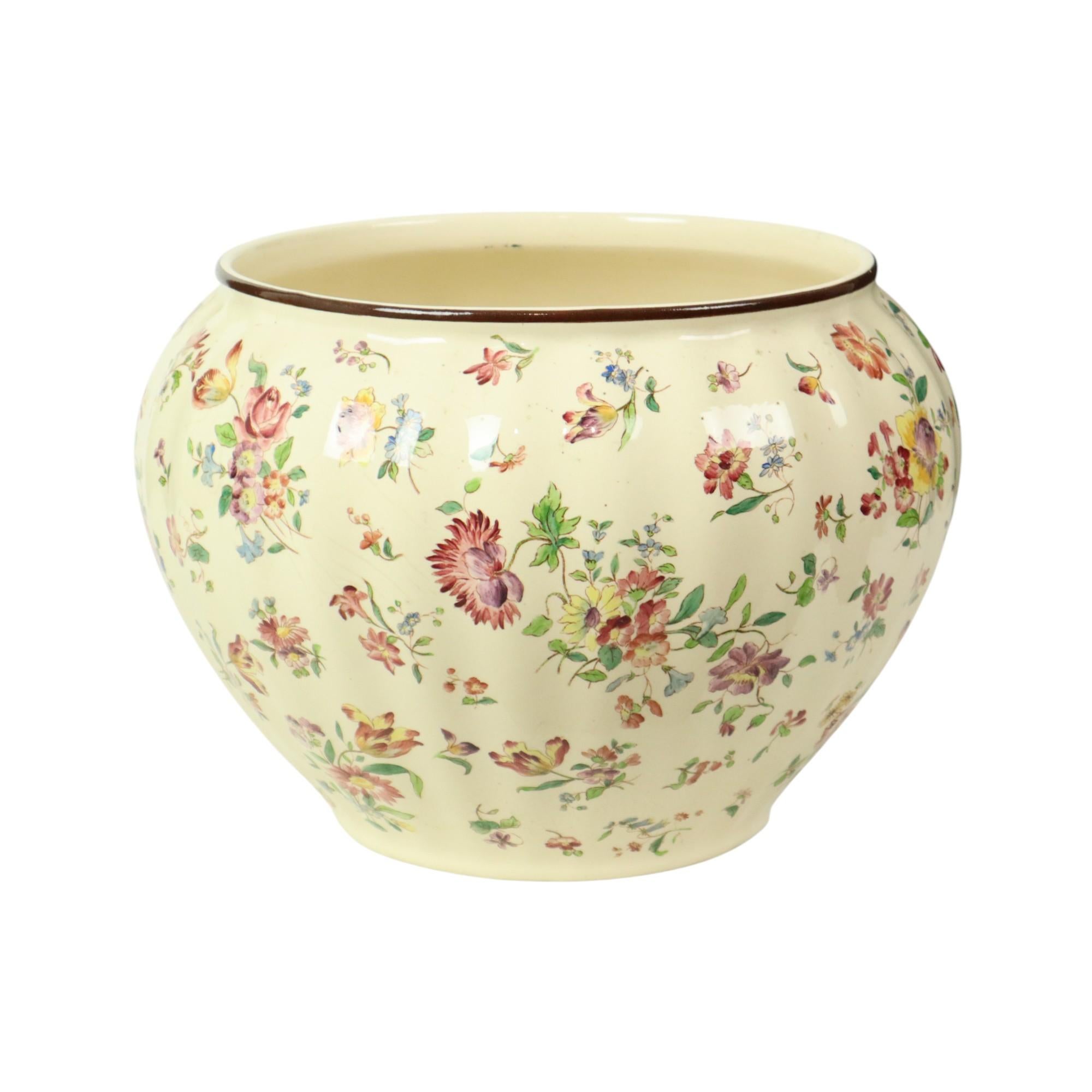 Großer polychromer Blumentopf Cache Pot Longchamps Frankreich 36cm im Angebot 6