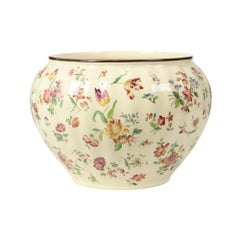 Large Polychrome Flower Pot Cache Pot Longchamp France 36cm