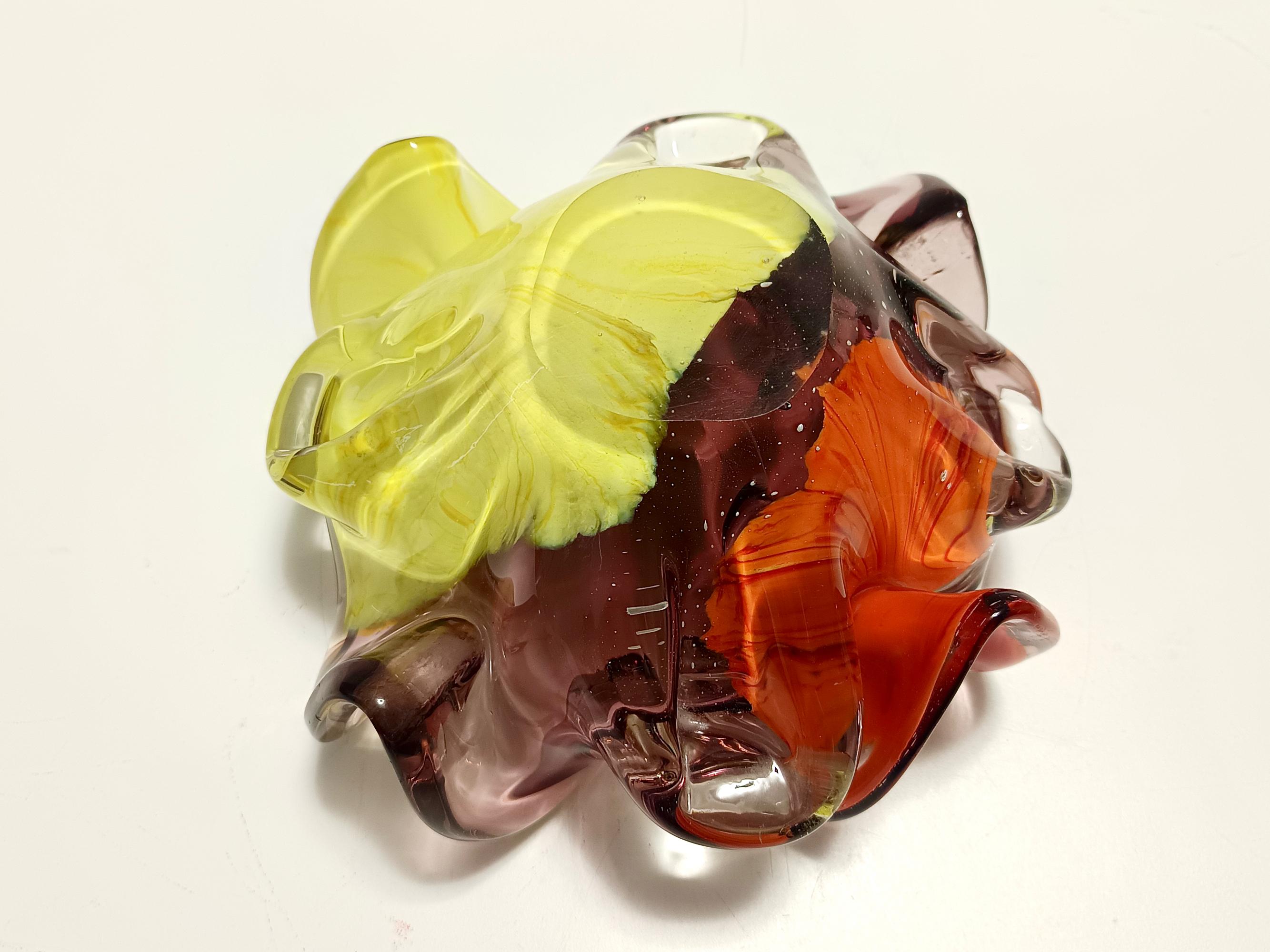 Grand cendrier polychrome en verre de Murano / Vide-Poche attr. à Toso, Italie en vente 3