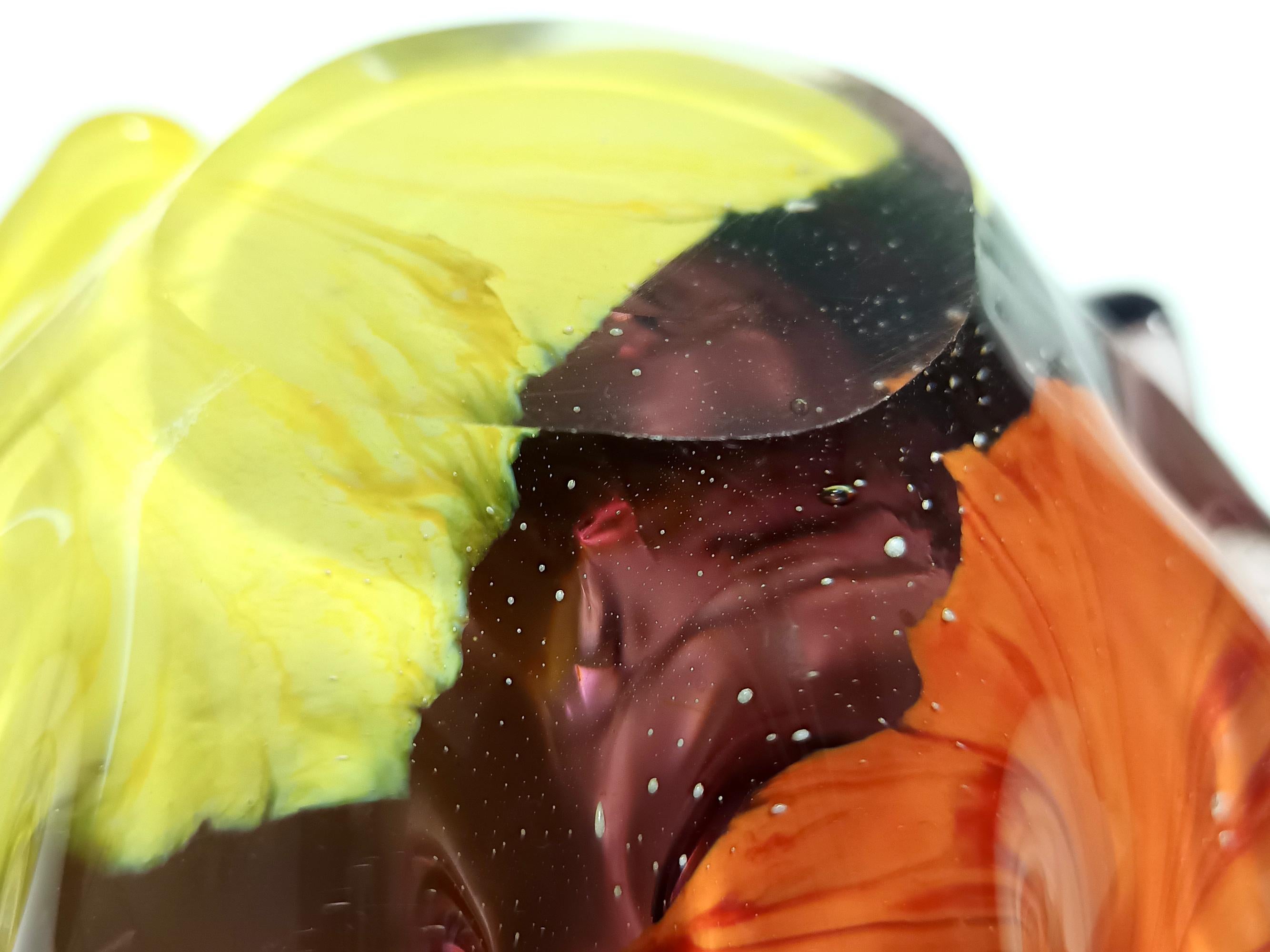 Grand cendrier polychrome en verre de Murano / Vide-Poche attr. à Toso, Italie en vente 4